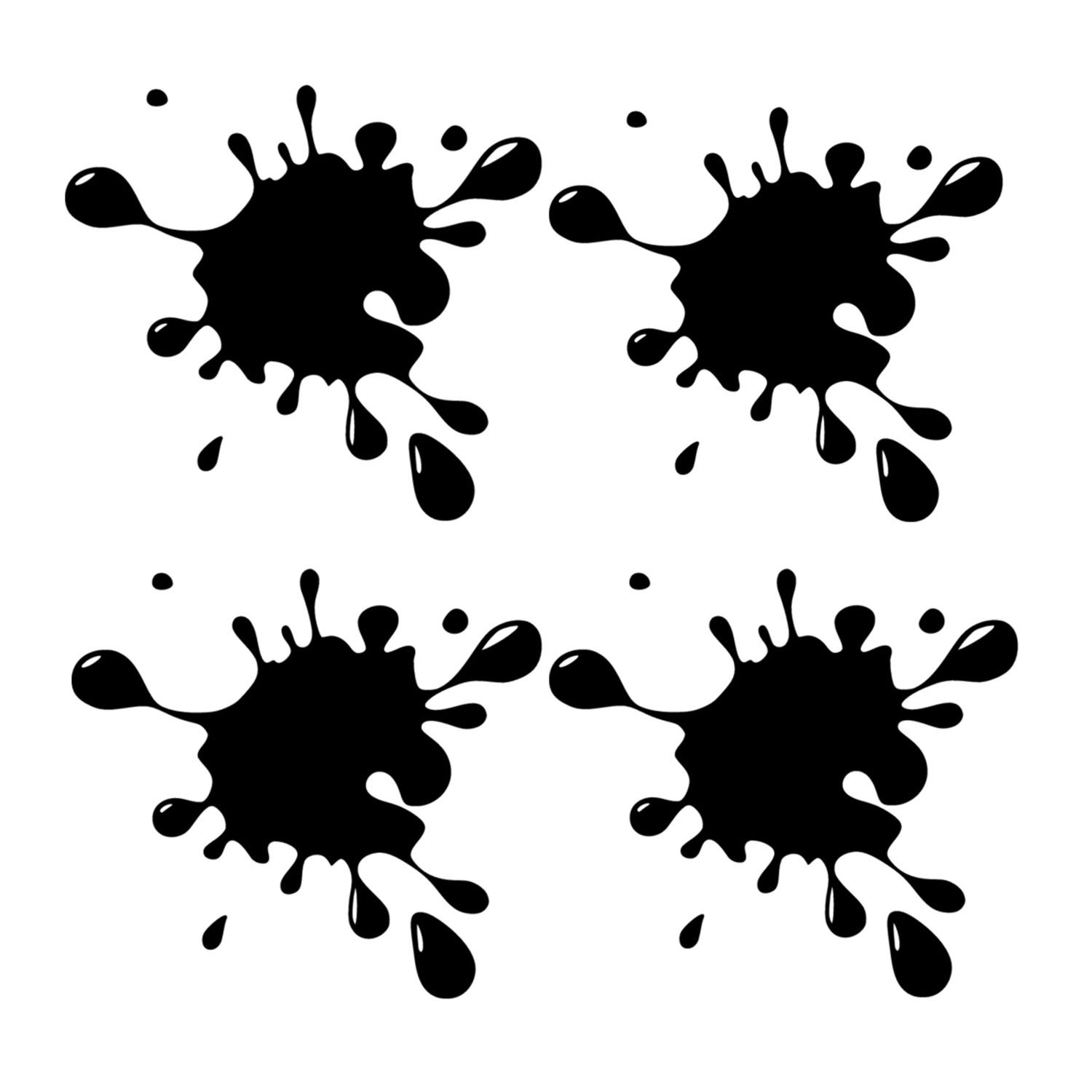 4PcsNoirAutocollantsDeVoitureDrôlesTacheDePeintureMotosAutoDécor