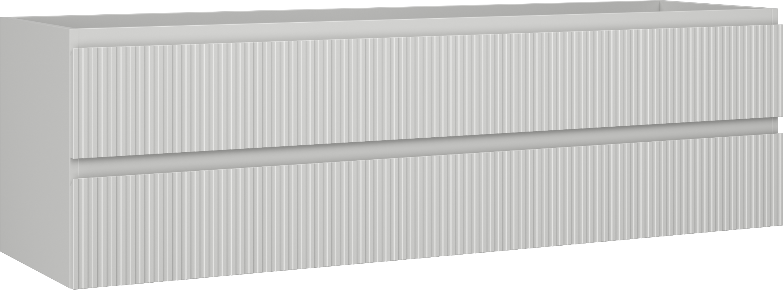 Mexen Rivel szafka łazienkowa podumywalkowa 160 cm, 2 szuflady, ryflowana , szara mat - 91A20-16047-2-BFF62