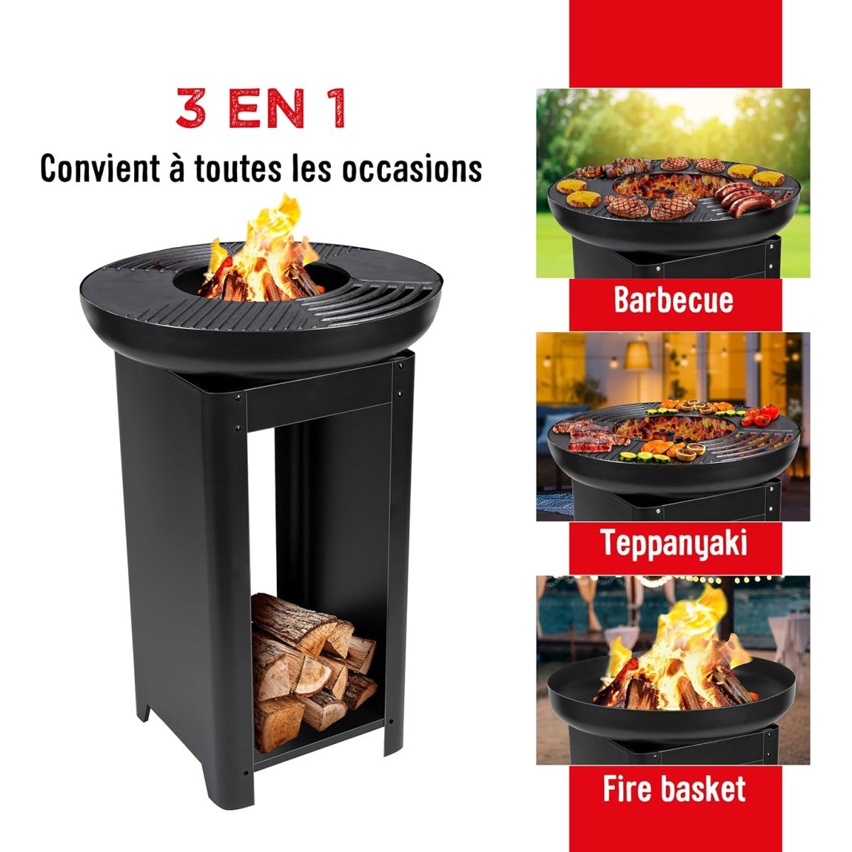 Barbecue à charbon de bois Brasero Teppanyaki Ø 61 x H90 cm BBQ COLLECTION - 2