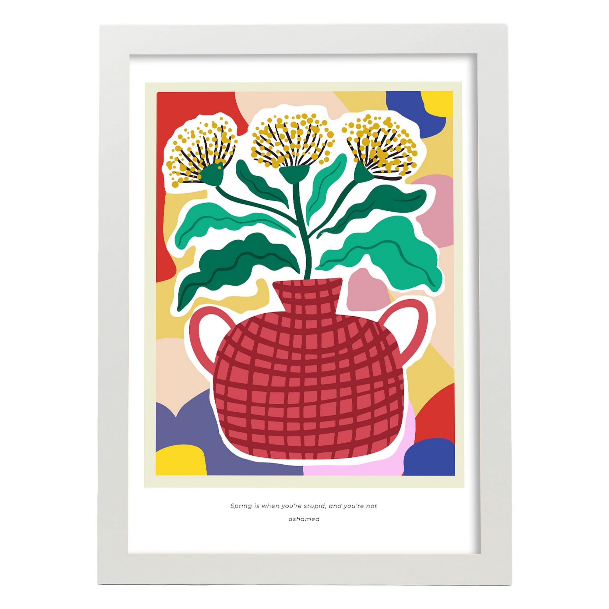 Lámina poster de flores en el jarrón a cuadros cuadros decorativos para tu hogar estampados estético para el diseño de dormitorio a3 con marcos blanco