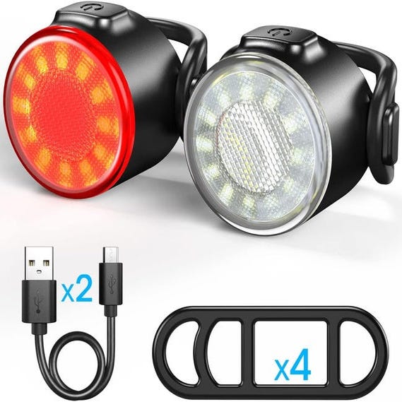 Toptrek Luce Anteriore Per Bicicletta USB Type-C | Faretto LED Ricaricabile Impermeabile IPX5
