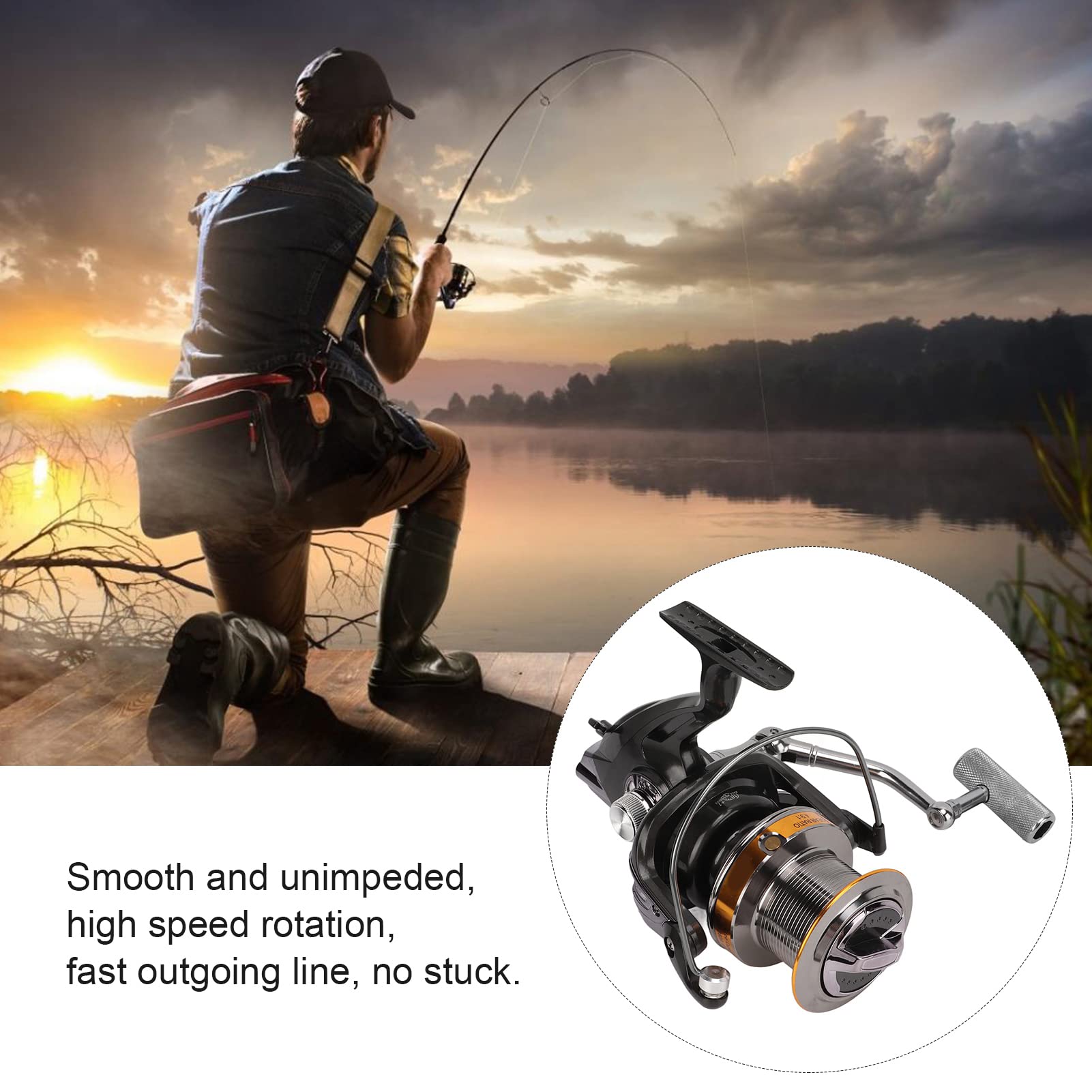 Mulinello da pesca a lancio lontano con resistenza agli urti della ruota da pesca 18 + 1 4.9: 1 - 2