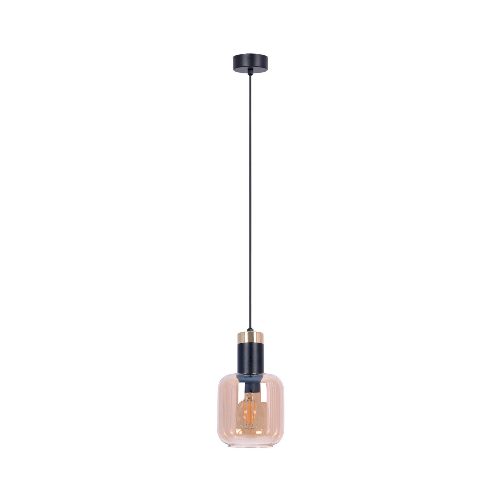 Lampa wisząca Lagos czarno-złota-bursztyn 1xE27x40W dekoracyjna wym: 90 x 13 x 13 cm szkło Kaja