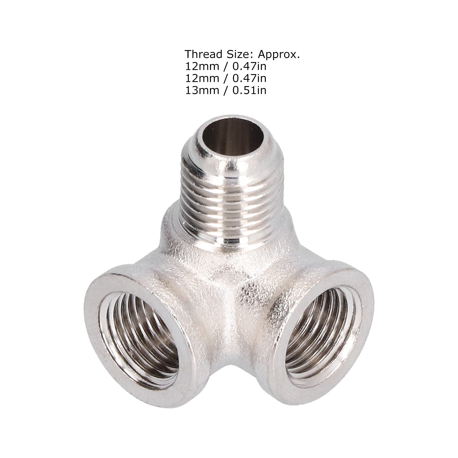 Raccord de tuyau en T en laiton oblique Connecteur pneumatique à 3 voies Accessoires pour compresseur d'air à onduleur - 8