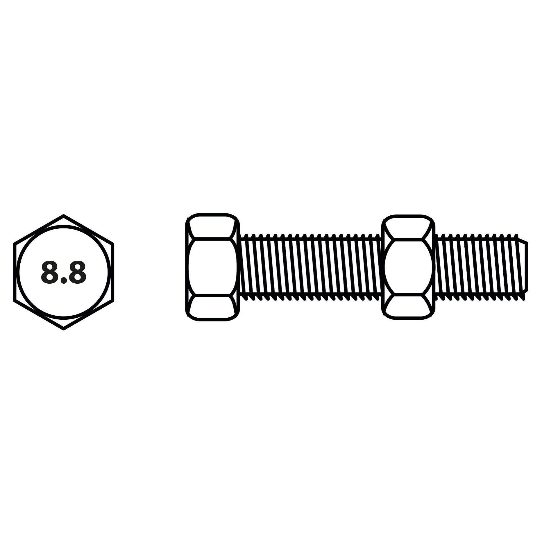 Boulon tete hexagonale Viswood acier zingue 10 60 mm lot de 3 - 2