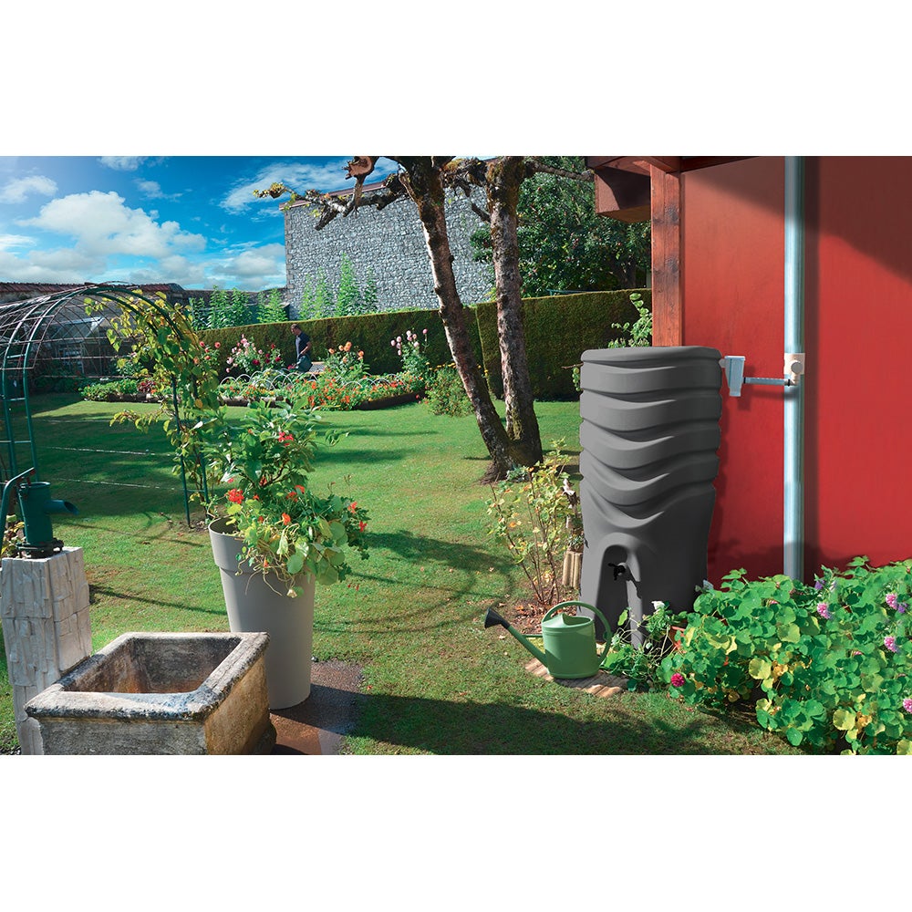 Récupérateur d'eau de pluie 350 L RECUP'O + Kit Collecteur - Coloris anthracite - Eda - 2