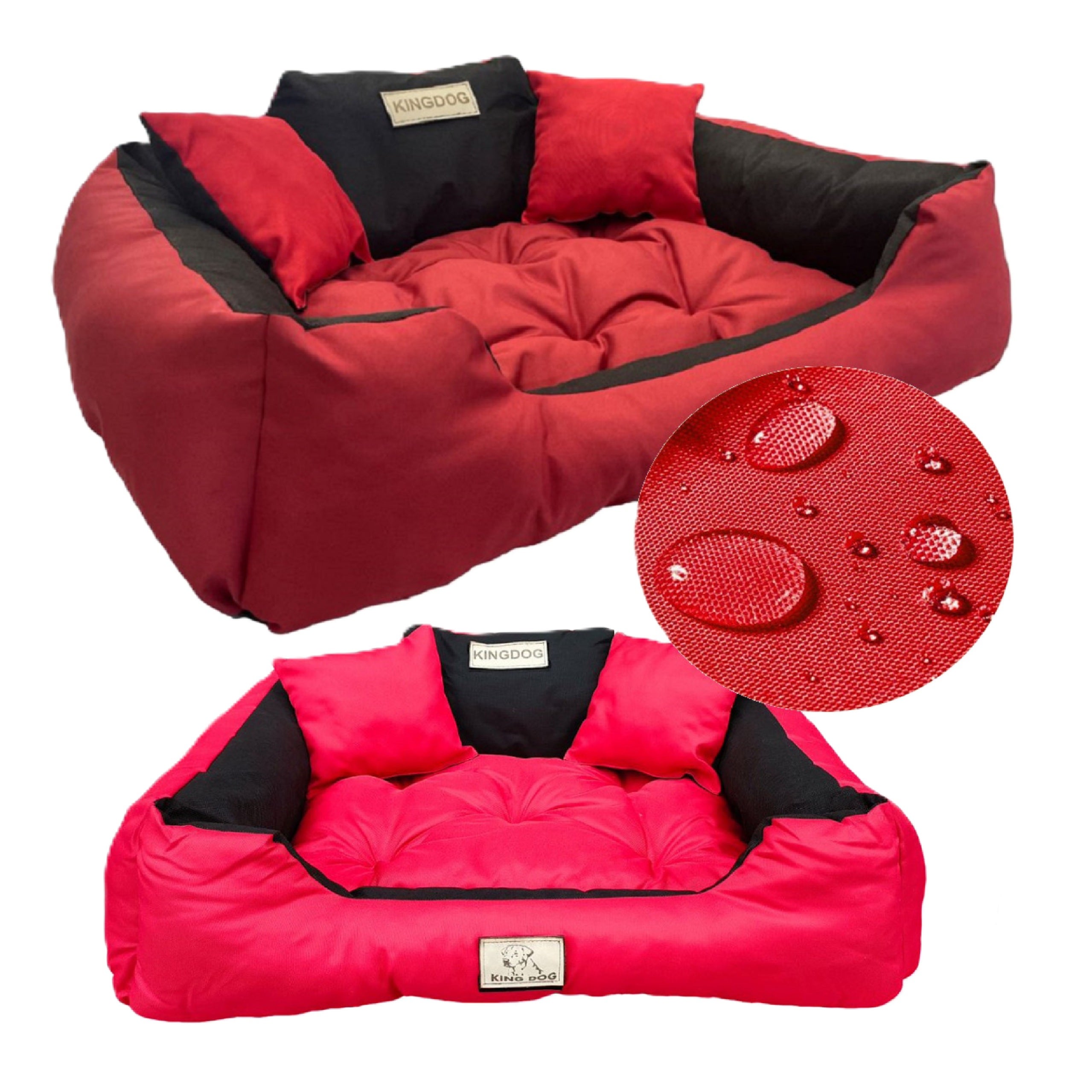Legowisko dla psa kojec Aio Factory KINGDOG personalizowane wodoodporne czerwone 75x65 cm 1szt