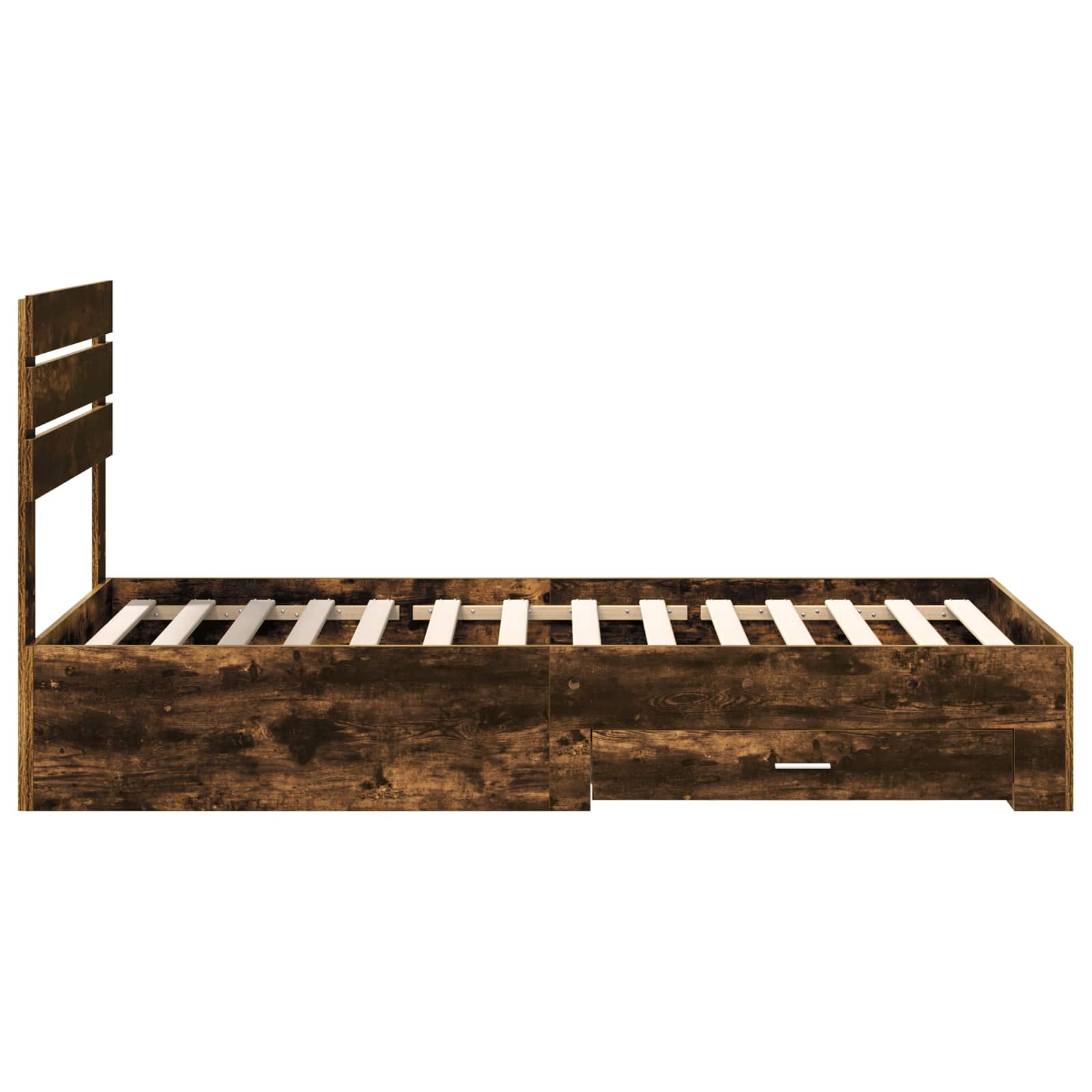 Cadre de lit chêne fumé 90 x 190 cm en panneau de bois - 8