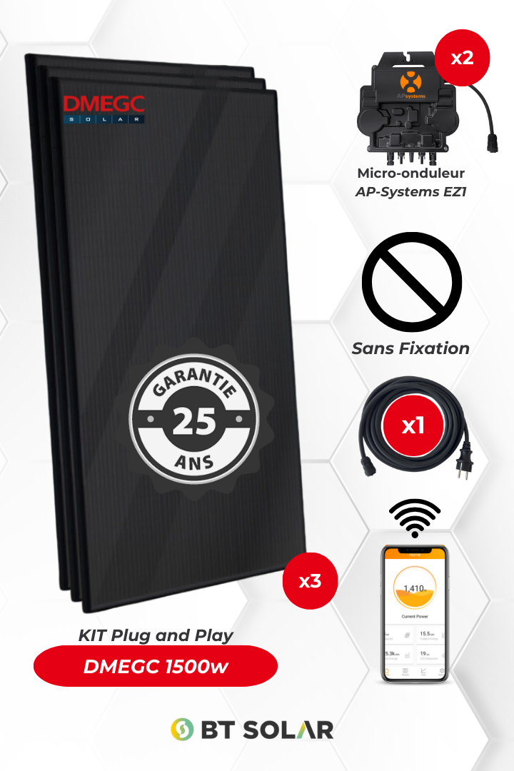 Kit panneau solaire Plug and Play + batterie de stockage - 425 W - LONGi - LUMINOSER