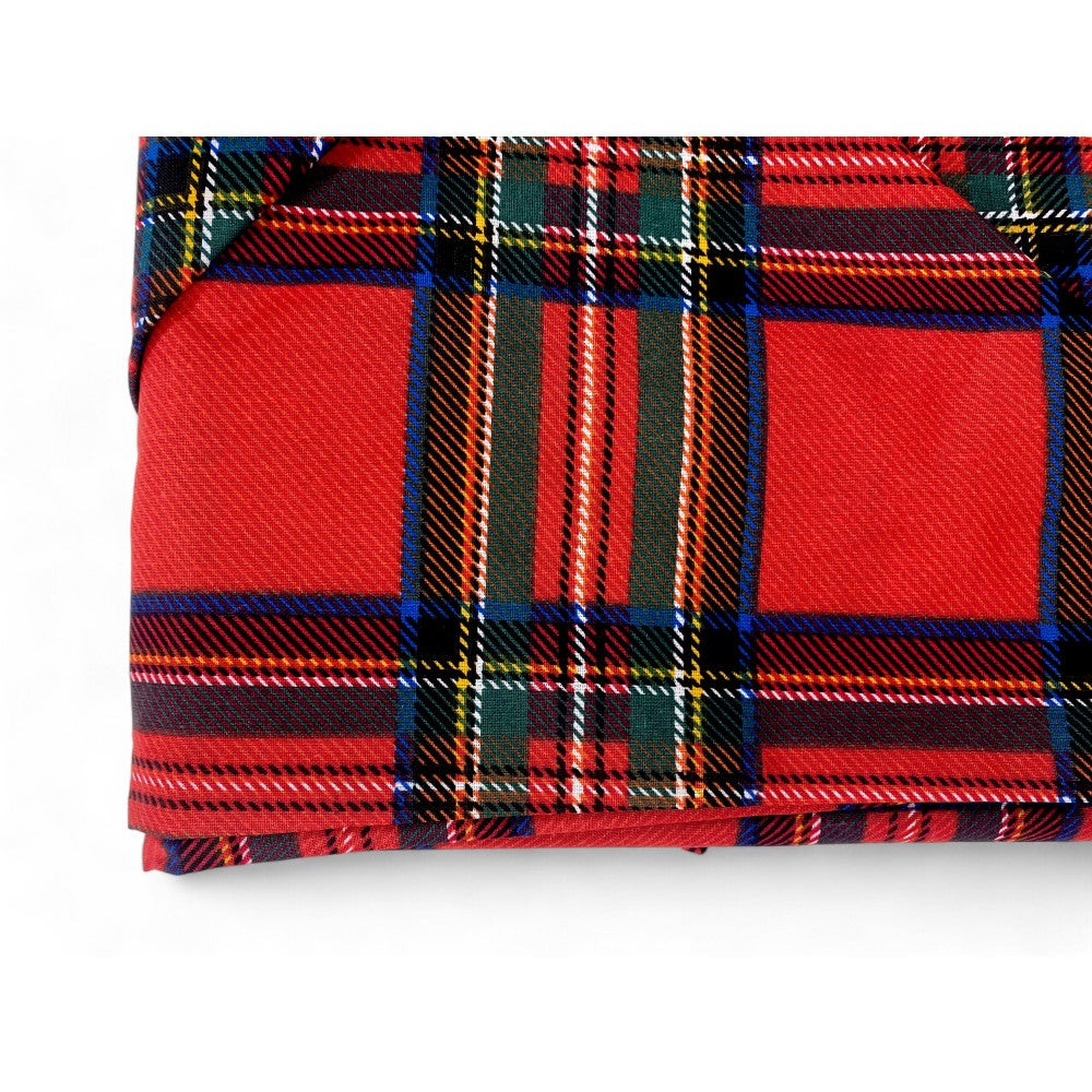 Copripiumino Scozzese Rosso - Set Letto in Puro Cotone 100% - Made in Italy, Stile Classico Tartan Cm. 155X200 - 3