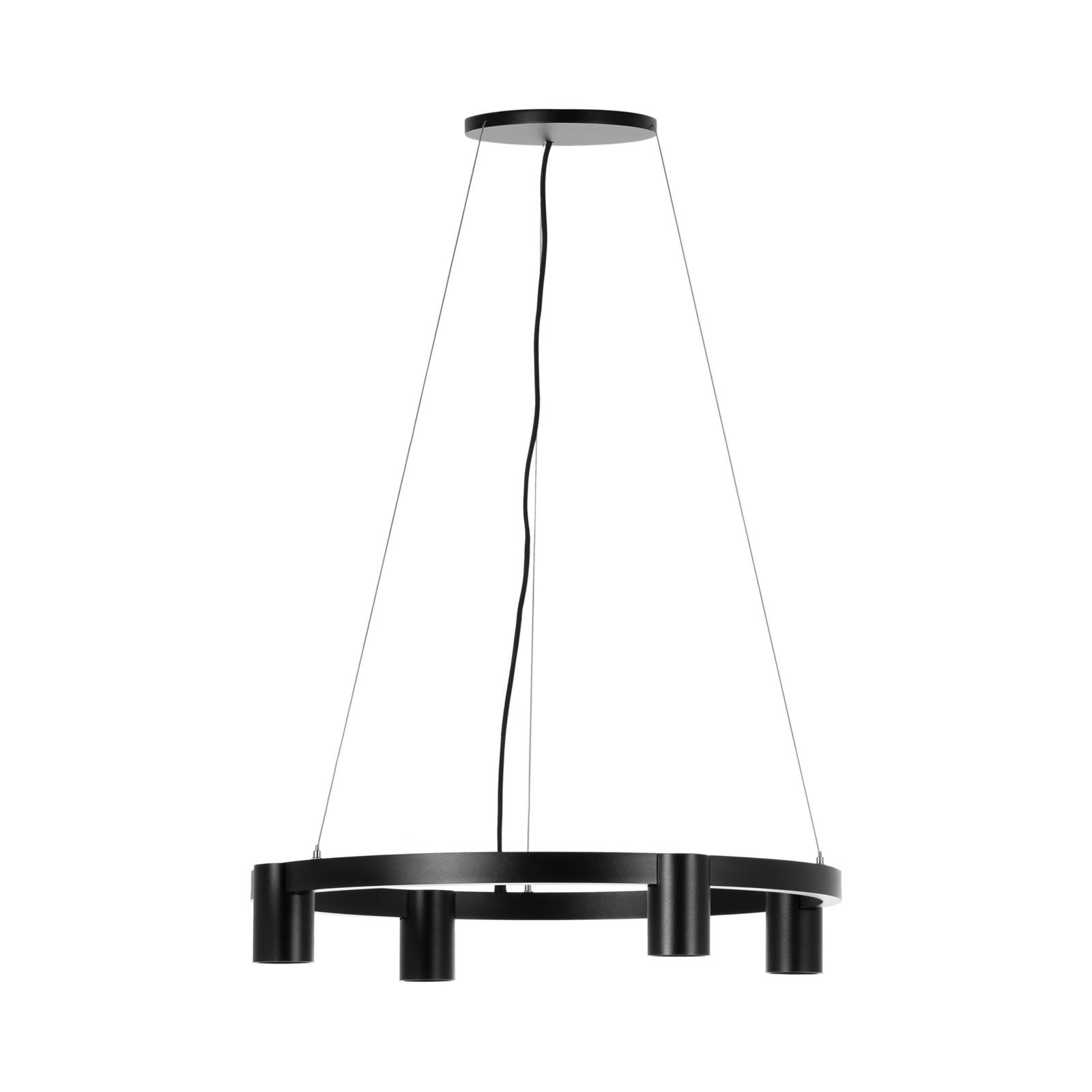 Lindby suspension Mateja, noir, métal, 112 cm, à 4 lampes Lindby suspension Mateja, noir, métal, 112 cm, à 4 lampes
