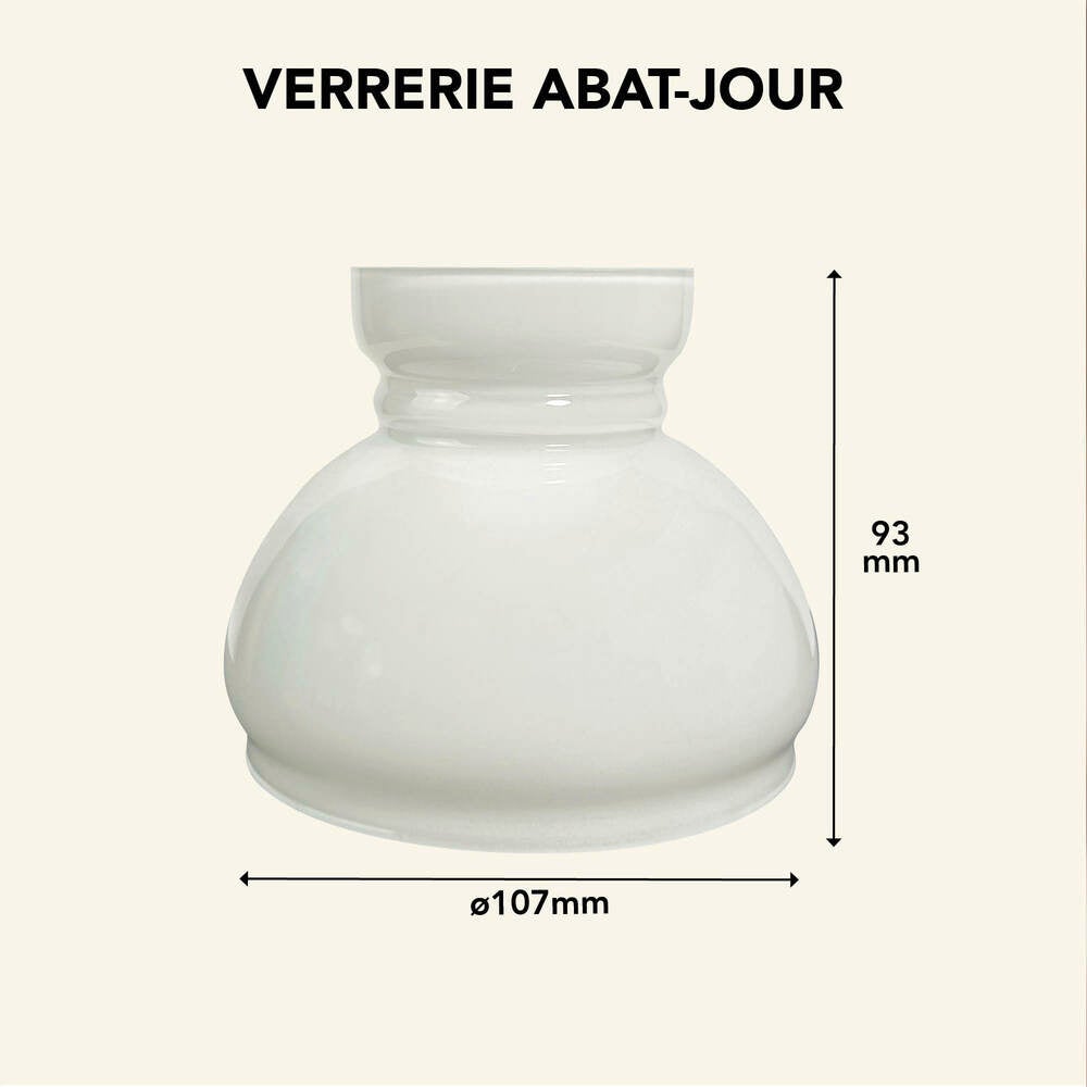 Abat jour en verre blanc opaque diam. 107 mm - Tibelec - 7