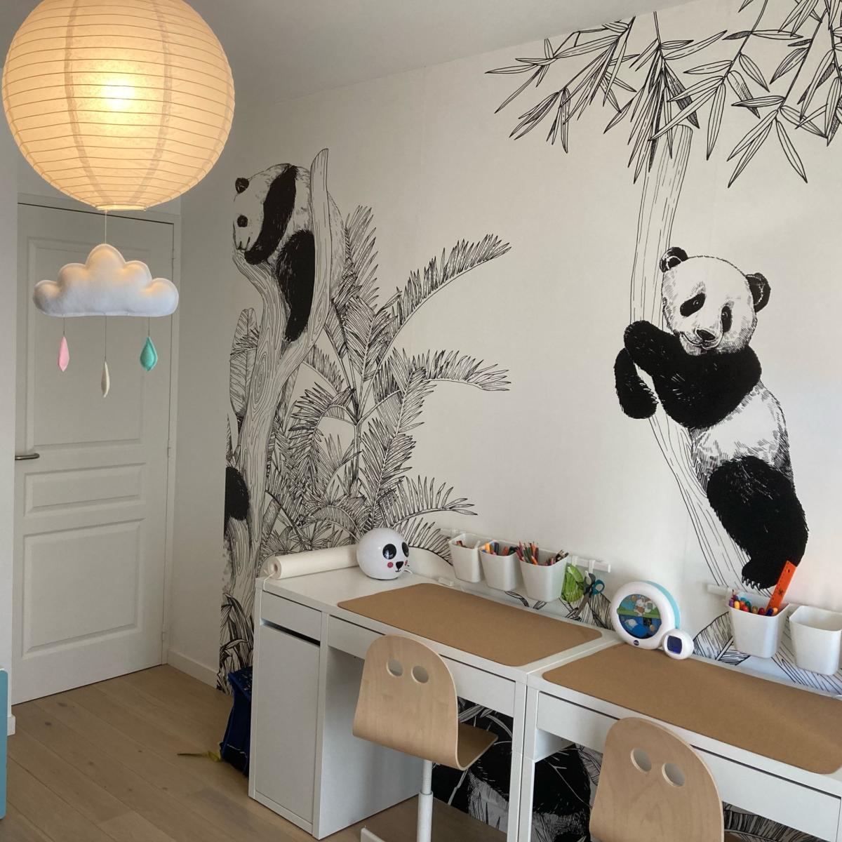 Papier peint panoramique avec des pandas pour la chambre d'enfant - 340x260 cm (l x h) - 4