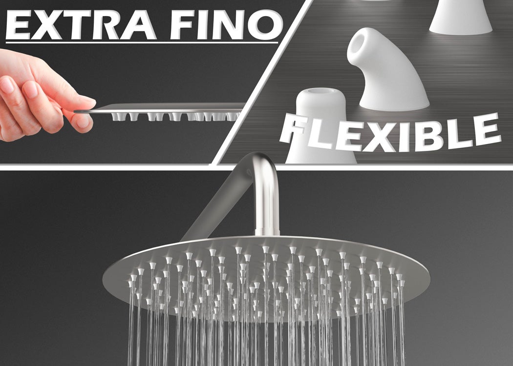 Valaz Miscelatore monocomando doccia incasso a parete in acciaio spazzolato tondo - Serie Jucar - 25 cm - 6