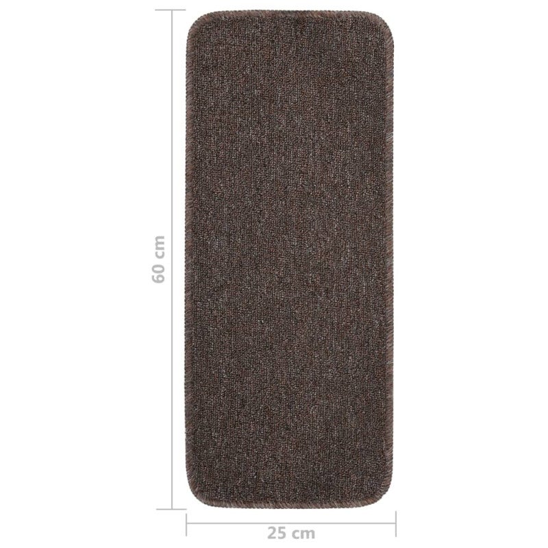Tapis escalier antidérapants 15pcs 60x25cm Marron Rectangulaire - 6