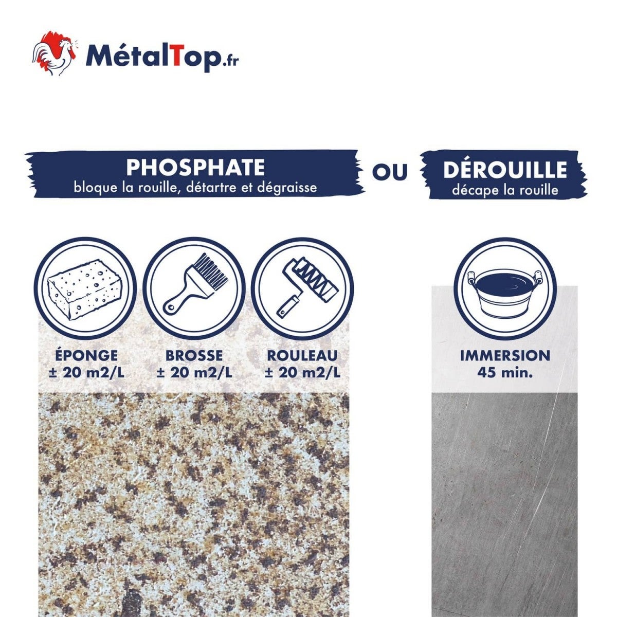 Décapant Rouille - Metaltop - Incolore - RAL Incolore - Pot 1L - 4