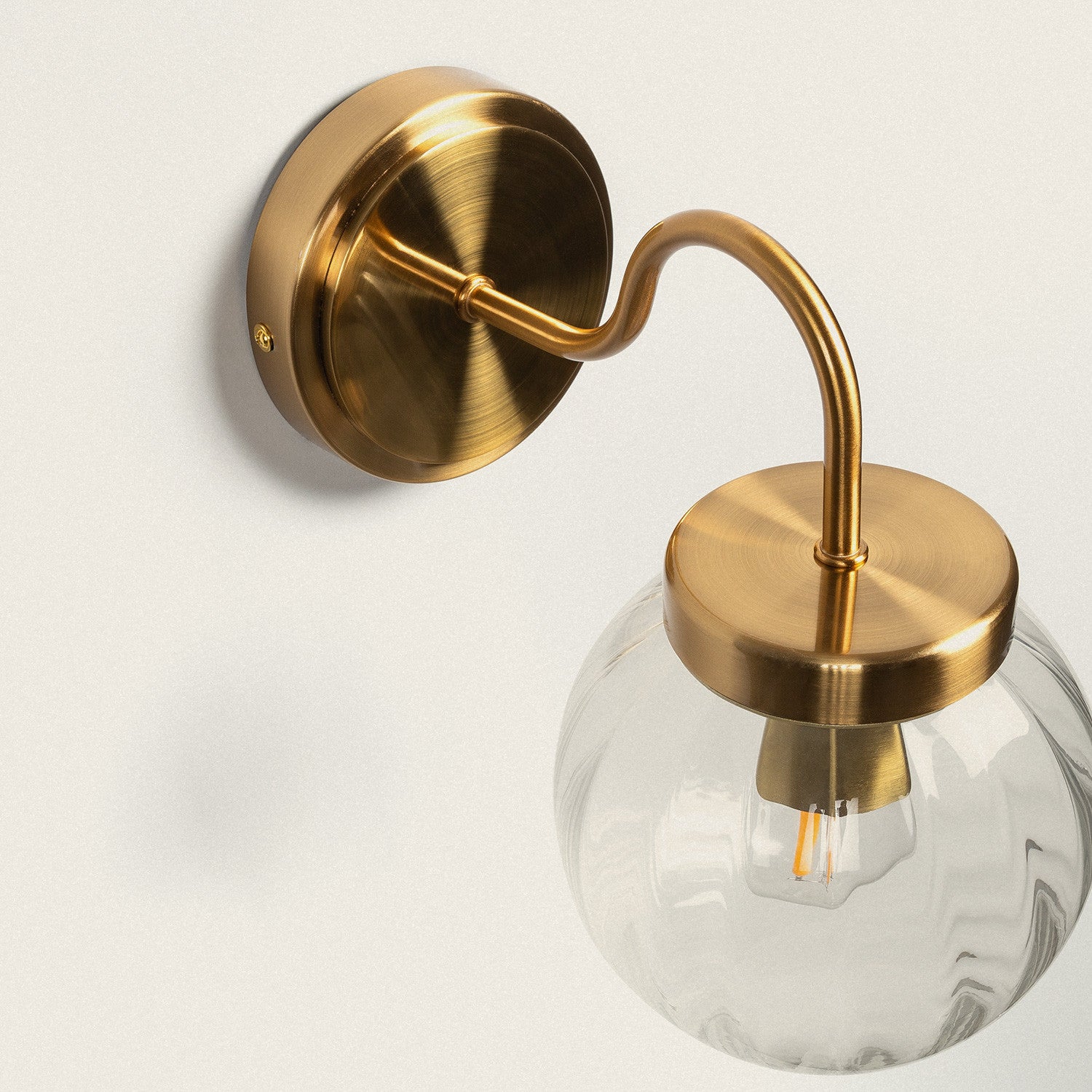 Ledkia Candeeiro de Parede Exterior Metal e Vidro Driyah Dourado - 7