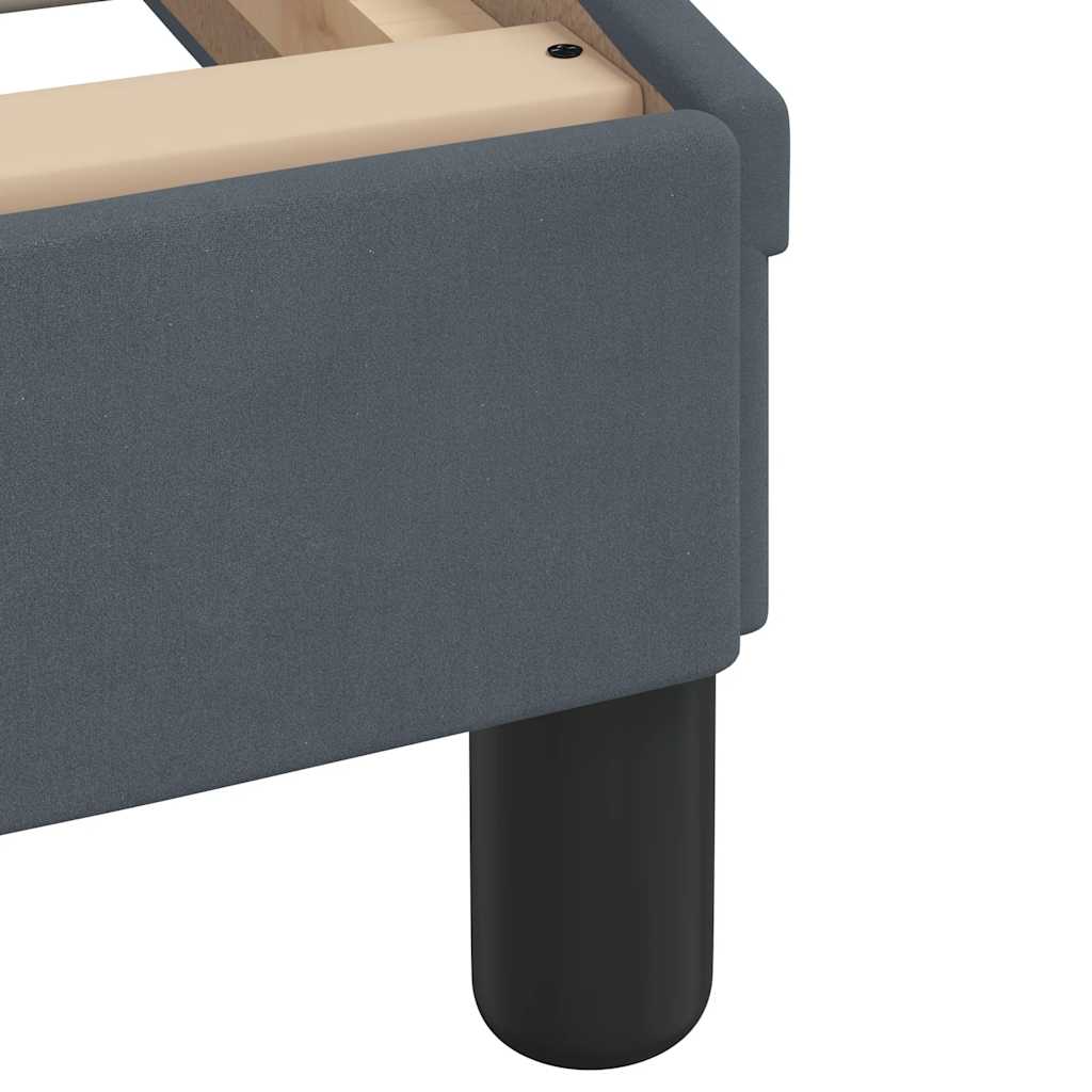 Cadre de lit sans matelas gris foncé 180 x 200 cm velours - 8