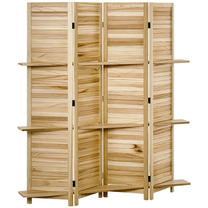 Paravent Persienne 4 Pans Bois Coloris Noir - H170 X L160 Cm - PEGANE