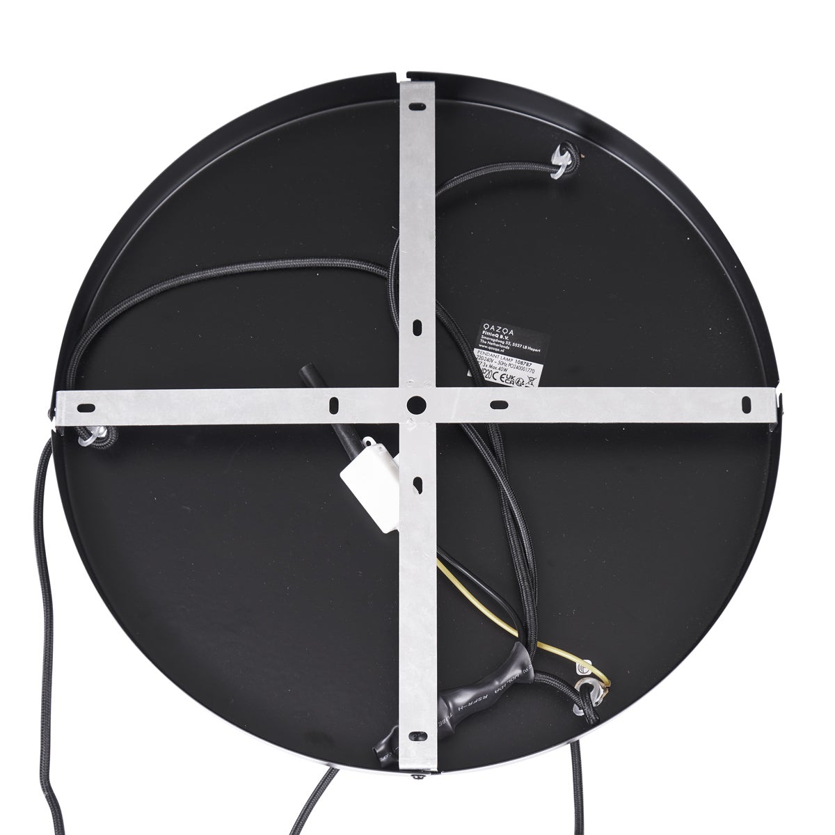 Suspension Japandi noire et dorée avec abat-jour beige 3 lumières - Pluni - 8