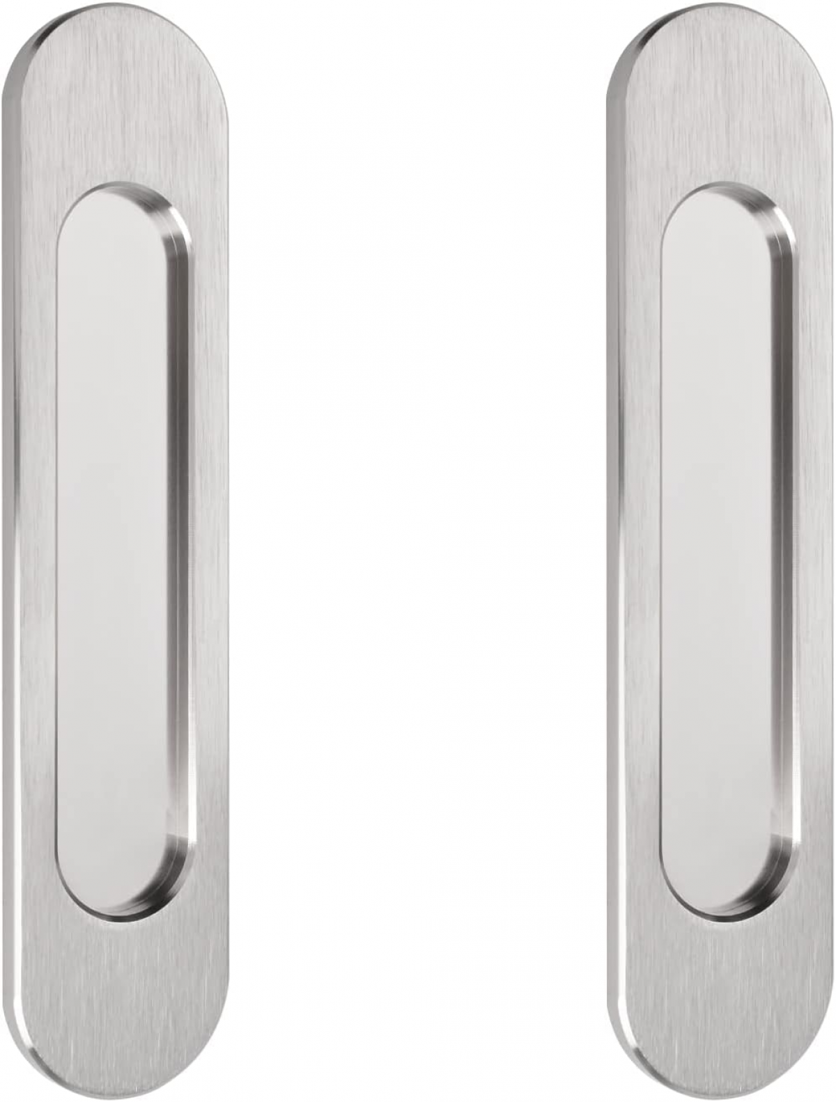 Set de 2 mânere ovale autoadezive pentru uși glisante, din aliaj de aluminiu periat, pentru uși glisante, ferestre și dulapuri, 18 cm 2buc