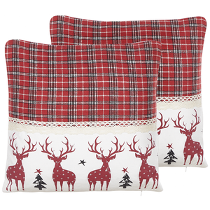 Lot De 4 Housses De Coussin Noël 45x45 Cm – Motif Renne Et Sapin, Pour Canapé, Lit, Salon (housses Seulement, Sans Remplissage)