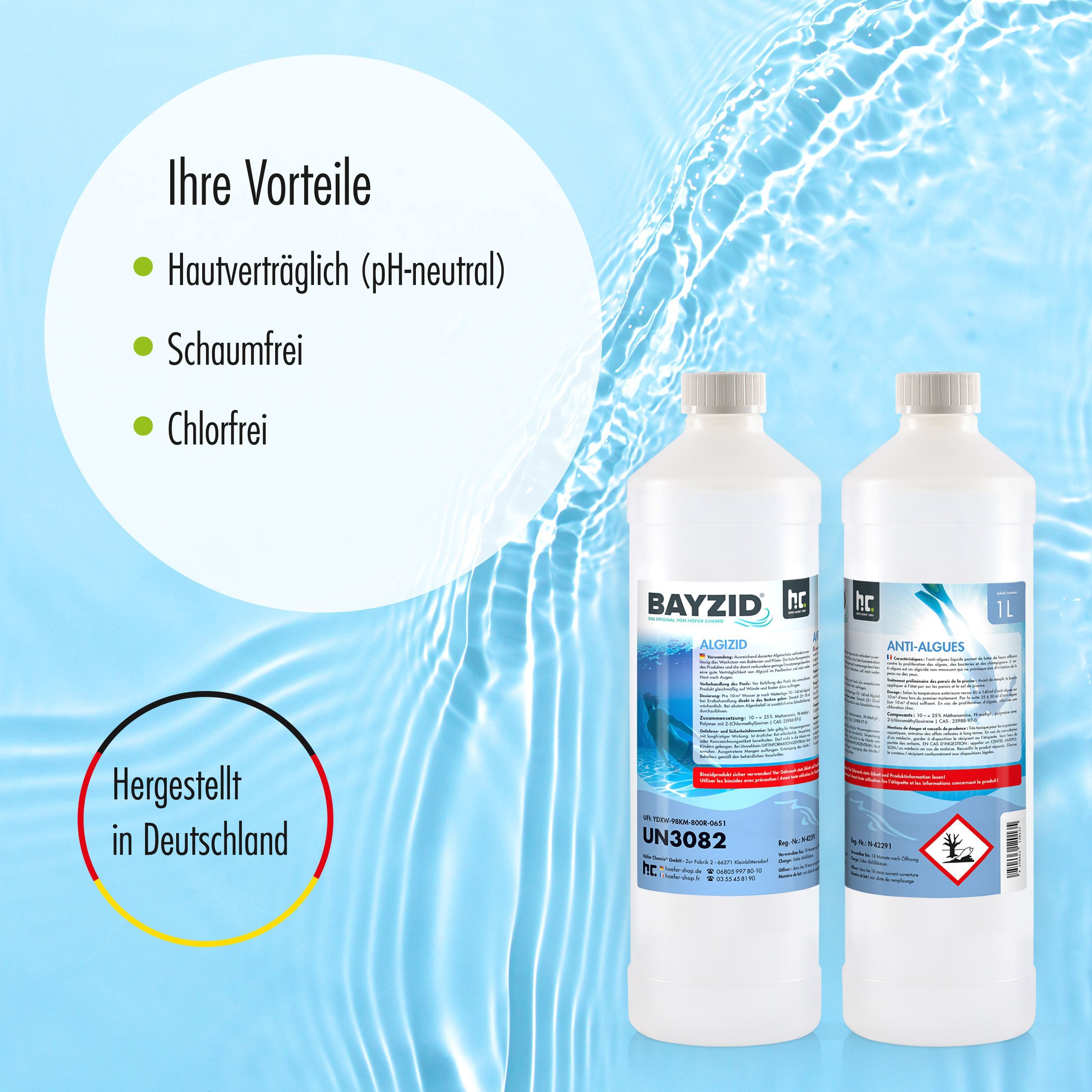 2 x Anti-algues BAYZID® en bidon de 5 L - 2