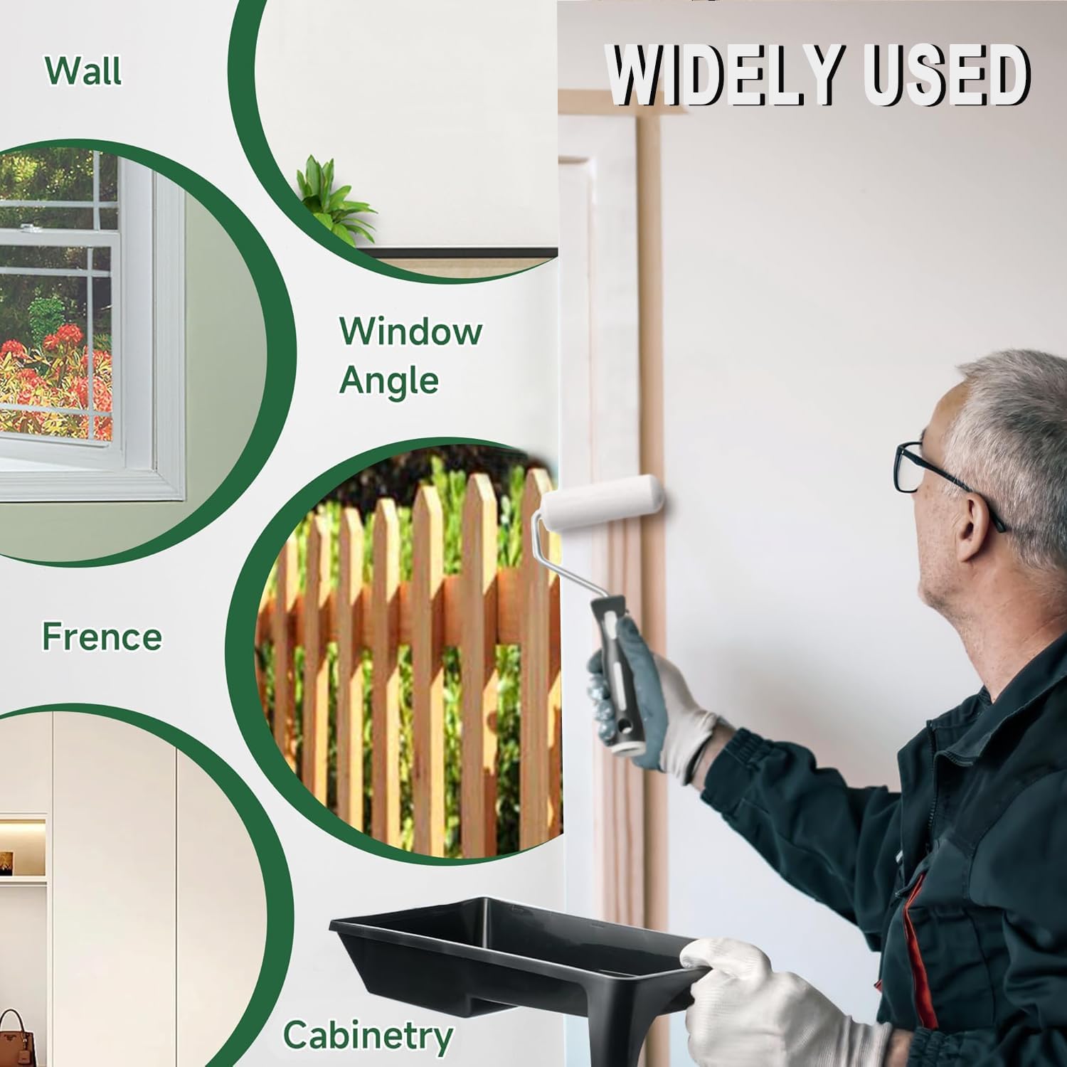 Kit Rouleau Peinture Mousse 11 cm - 10 Pièces avec Bec Anti-Gouttes pour Renovation Intérieure - 6