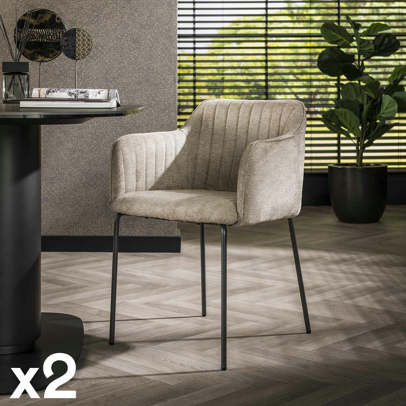 TRAVIS-Fauteuil de table en tissu Retro Noir et métal noir | Leroy Merlin