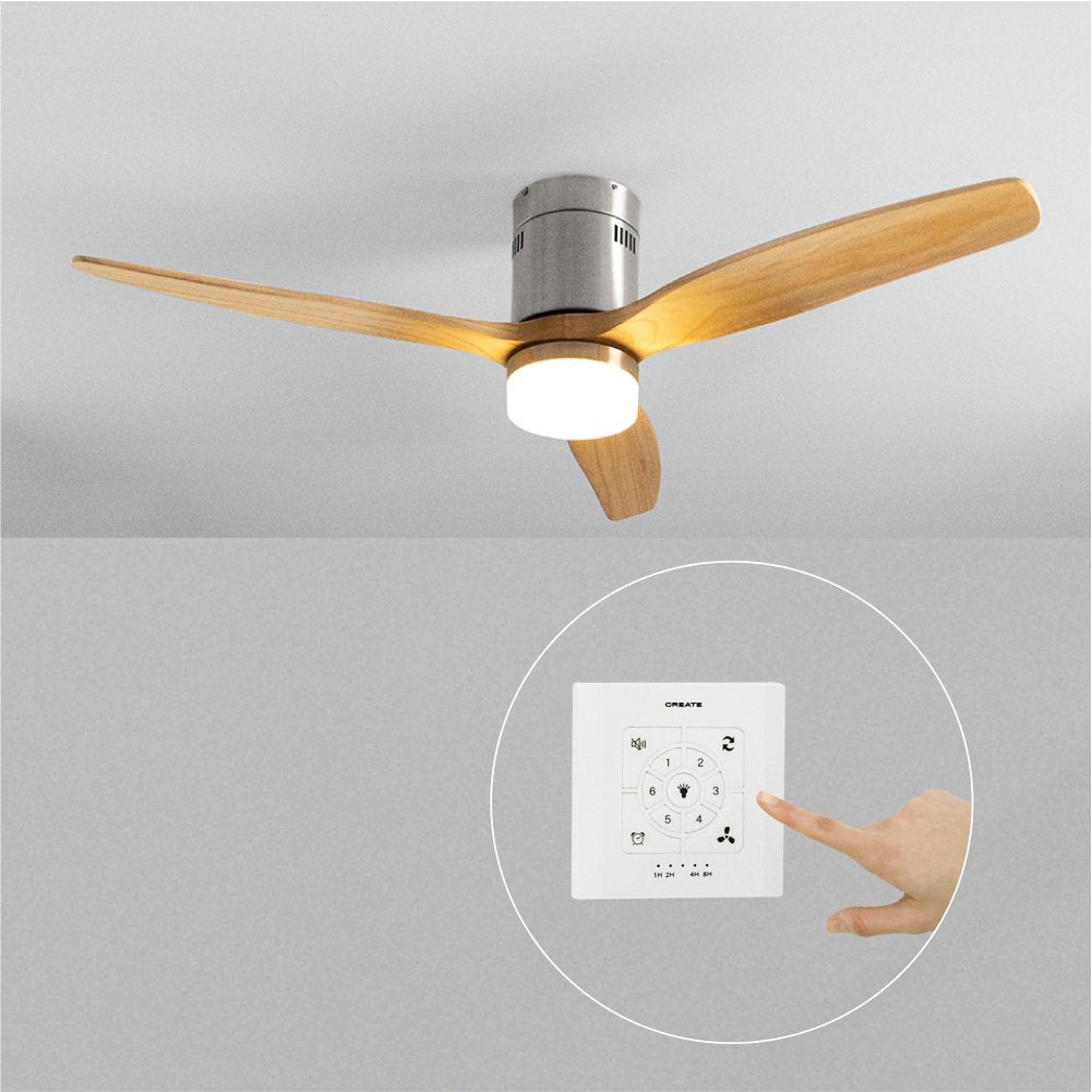 CREATE - WIND CALM NATURAL WOOD - Wentylator sufitowy 40W cichy 100% drewno -
