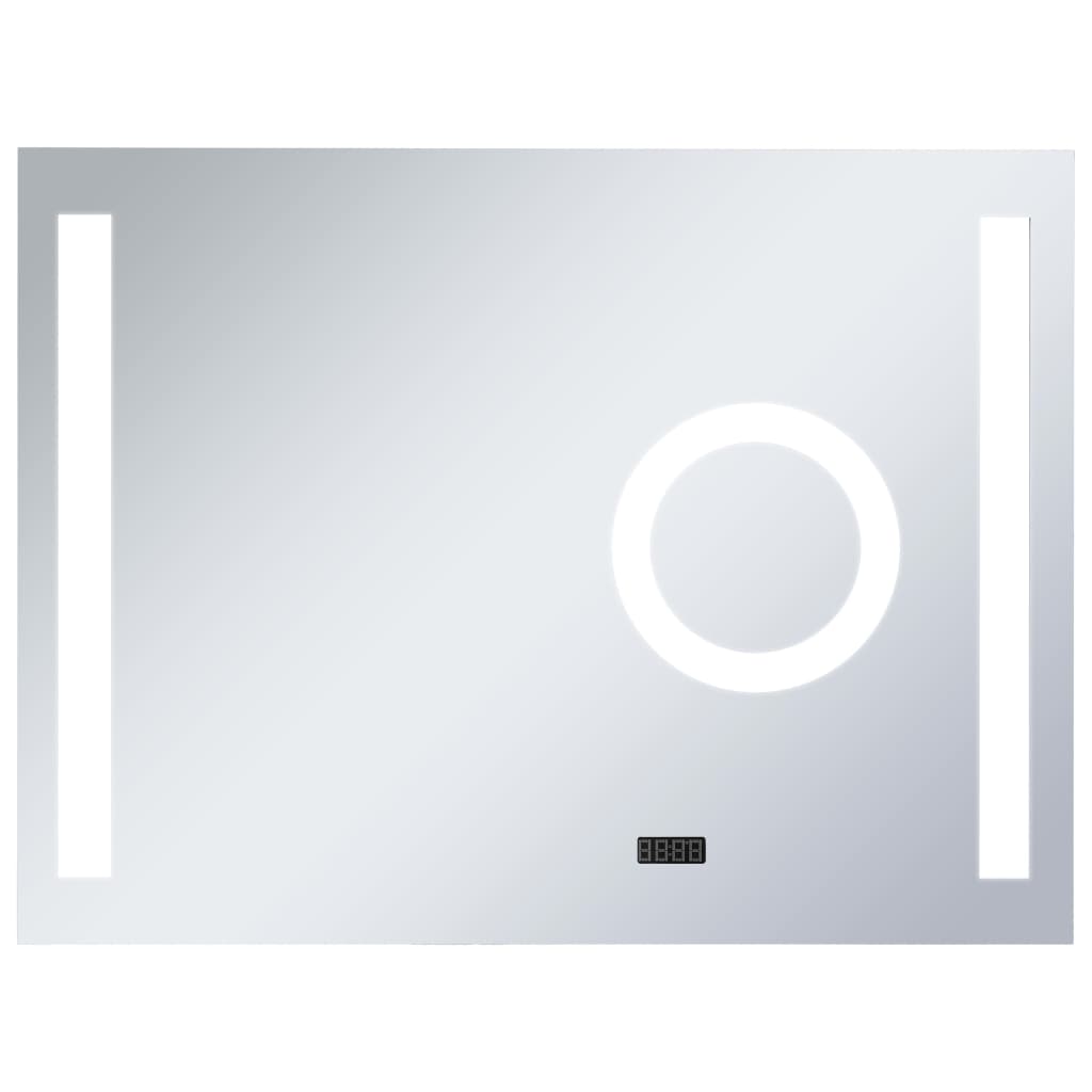 Espejo decorativo | espejo de pared de baño con led y sensor táctil 80x60 cm cfw246756
