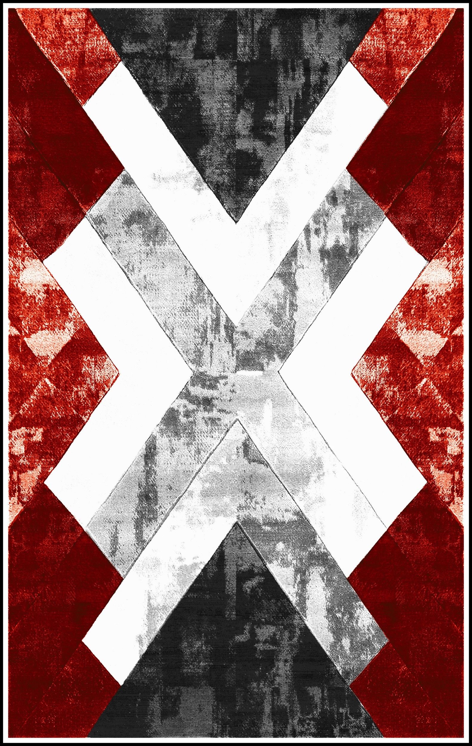 Tapis de salon X Rouge - 160x230cm - 7