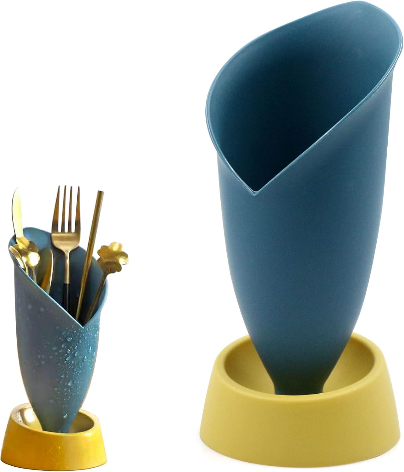 Pojemnik na przybory kuchenne, ociekacz na sztućce - Wielofunkcyjny plastikowy kosz do przechowywania noży, widelców i łyżek