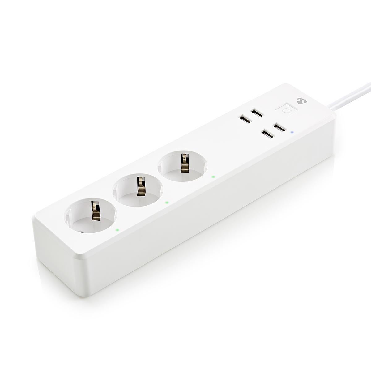 Multiprise connectée 3 prises avec interrupteur et 4 prises usb 5v 2.4a - 1.80m blanche CONECTICPLUS - 2