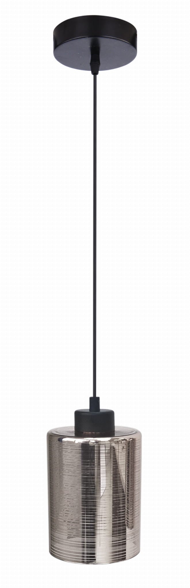 Lampa sufitowa Cox czarna-chromowana 1xE27x60W wym: 125 x 12 x 12 cm szkło Candellux