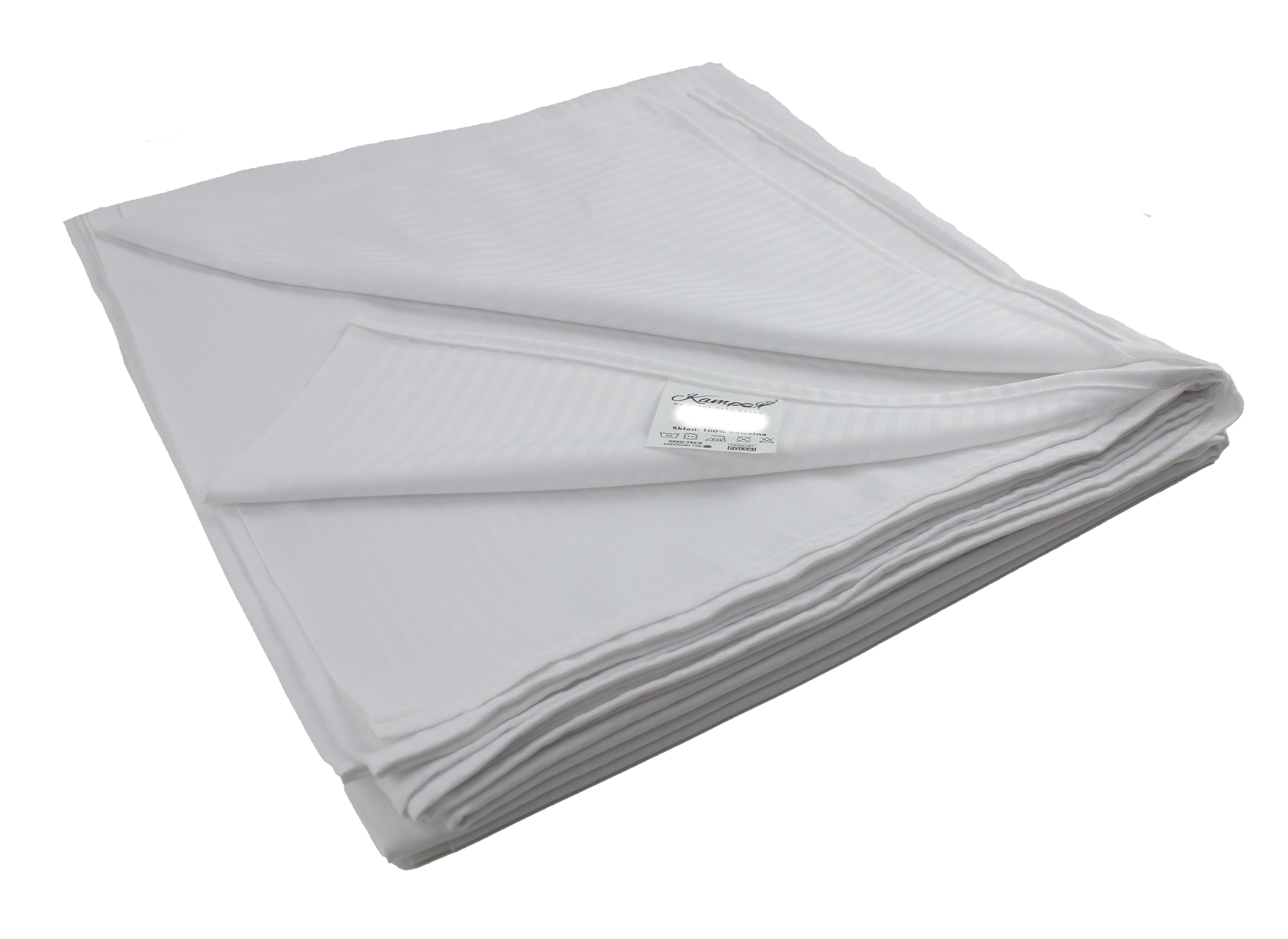 Kam-Pol prześcieradło hotelowe pasek 1 cm biały 90x180 cm
