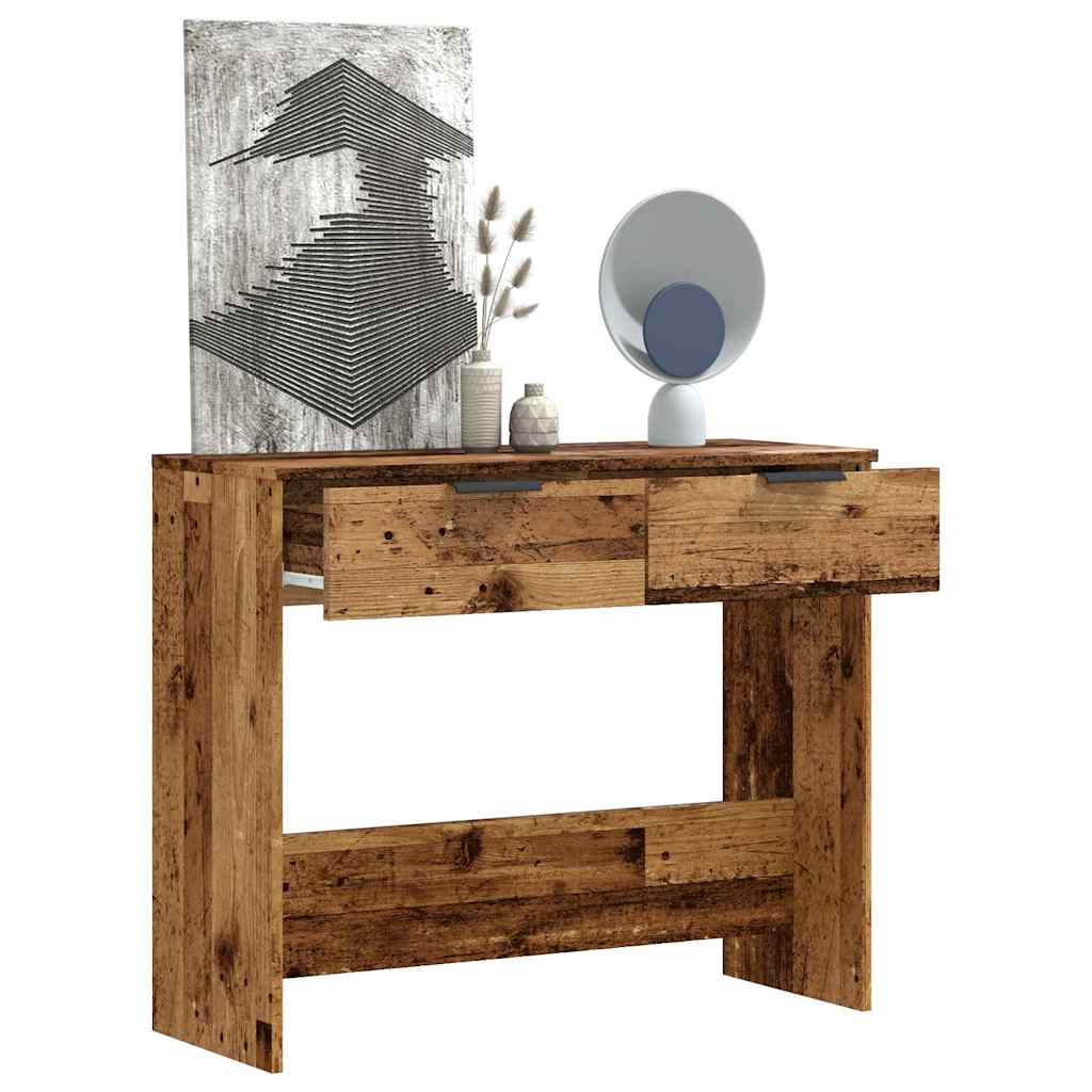 Vidaxl table console noir 80x30x75 cm bois d'ingénierie et fer