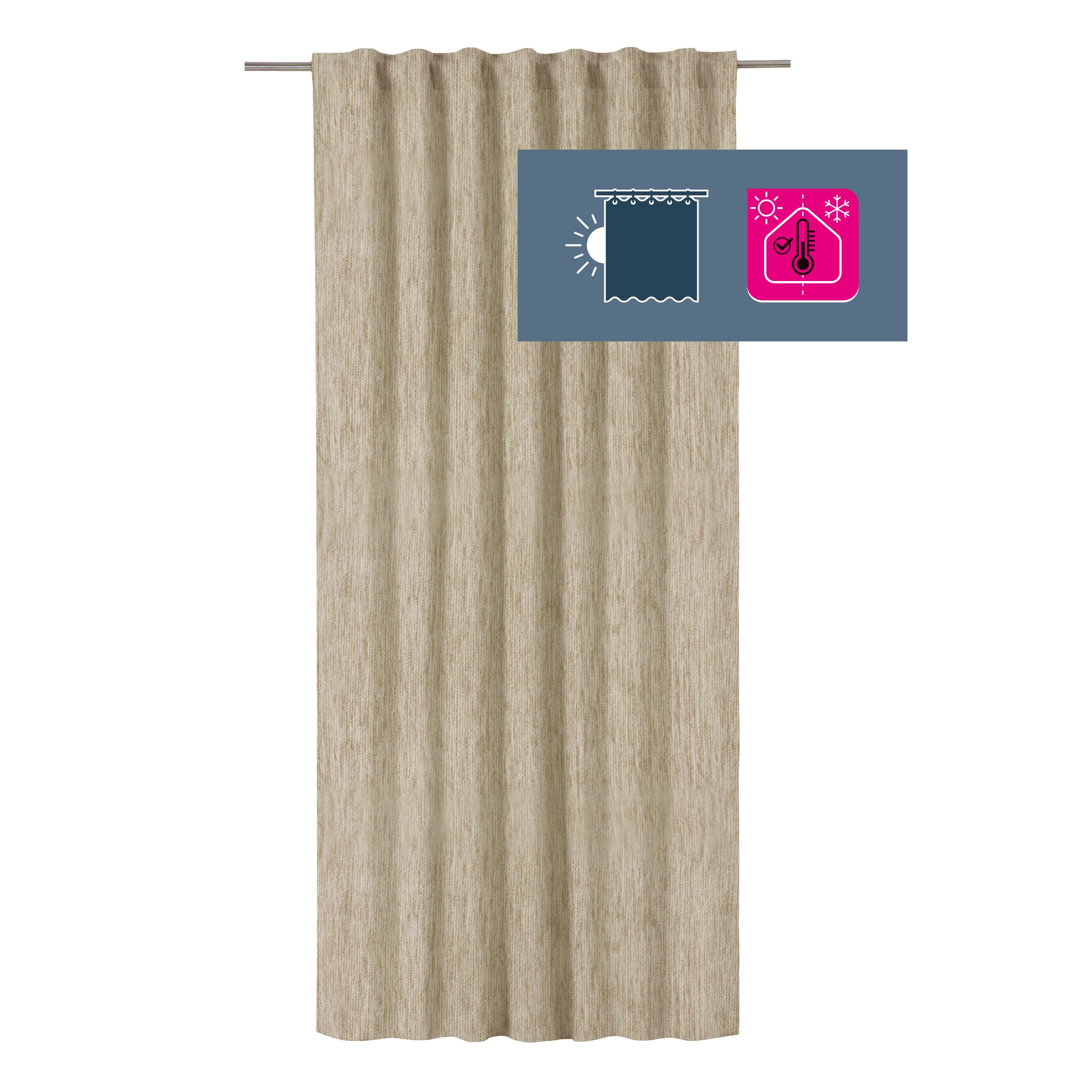INSPIRE -Tenda termoisolante AURIANE - L.200 x H.280 cm - Velluto ciniglia - Beige - 2