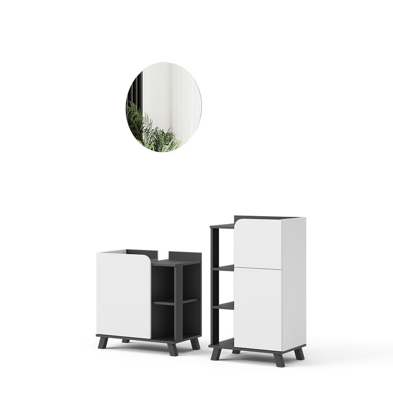 Vicco Zestaw mebli łazienkowych Karen, Antracyt/biały, 3 części