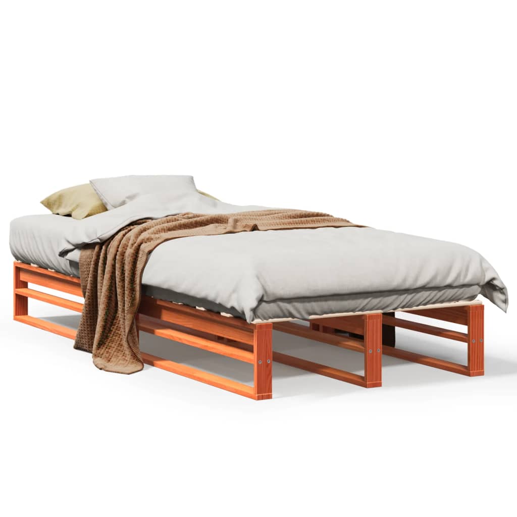Łóżko Drewniane Rama Łóżka Sofa Brązowe Do Sypialni Pokoju 90x190 cm