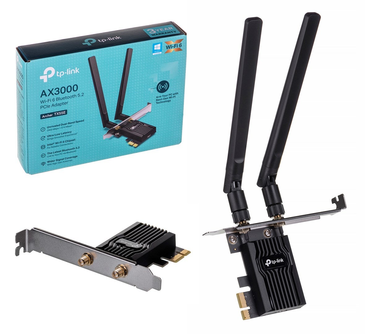 Tp-Link Negro Archer Tx55e Wi-Fi 6/Bluetooth 5.2 Ax3000 - Adaptador Pcie - Imagen 3