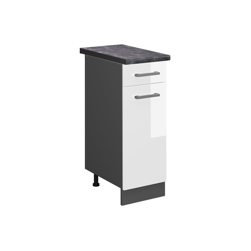 Vicco Szafka dolna do kuchni R-Line, Biały wysoki połysk, 30 cm , BP Antracyt