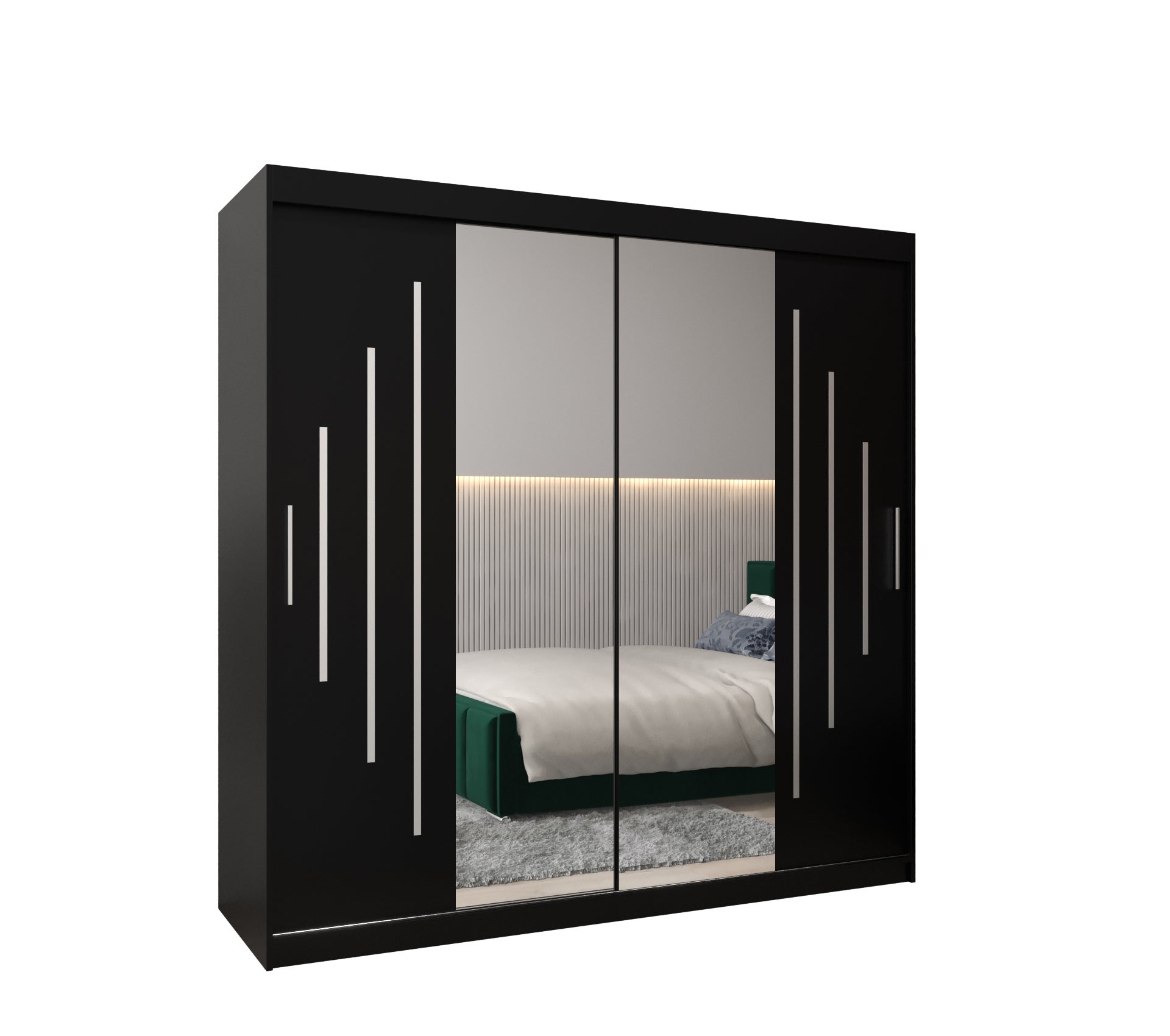 Szafa przesuwna garderoba York 1 200 x 62 x 200 cm Czarny - Abiks Meble