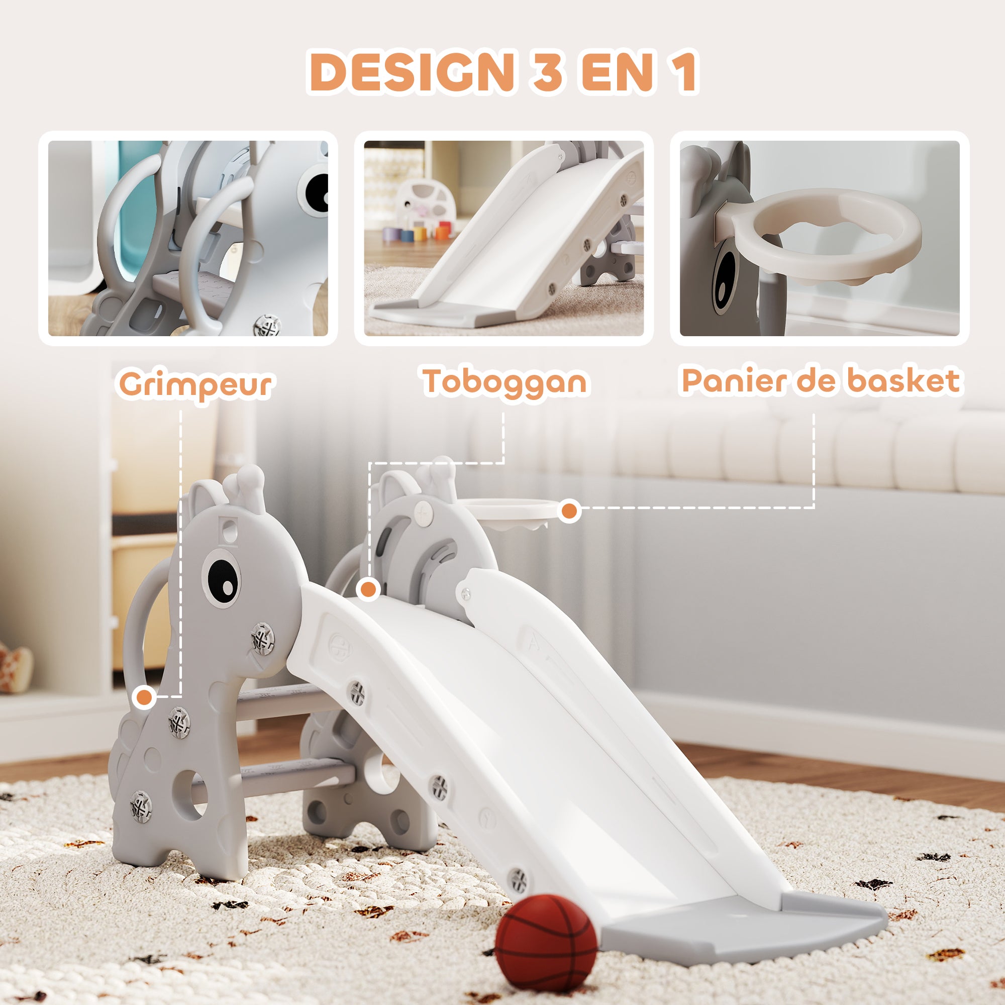 Toboggan pour enfants Plastique AIYAPLAY - 4