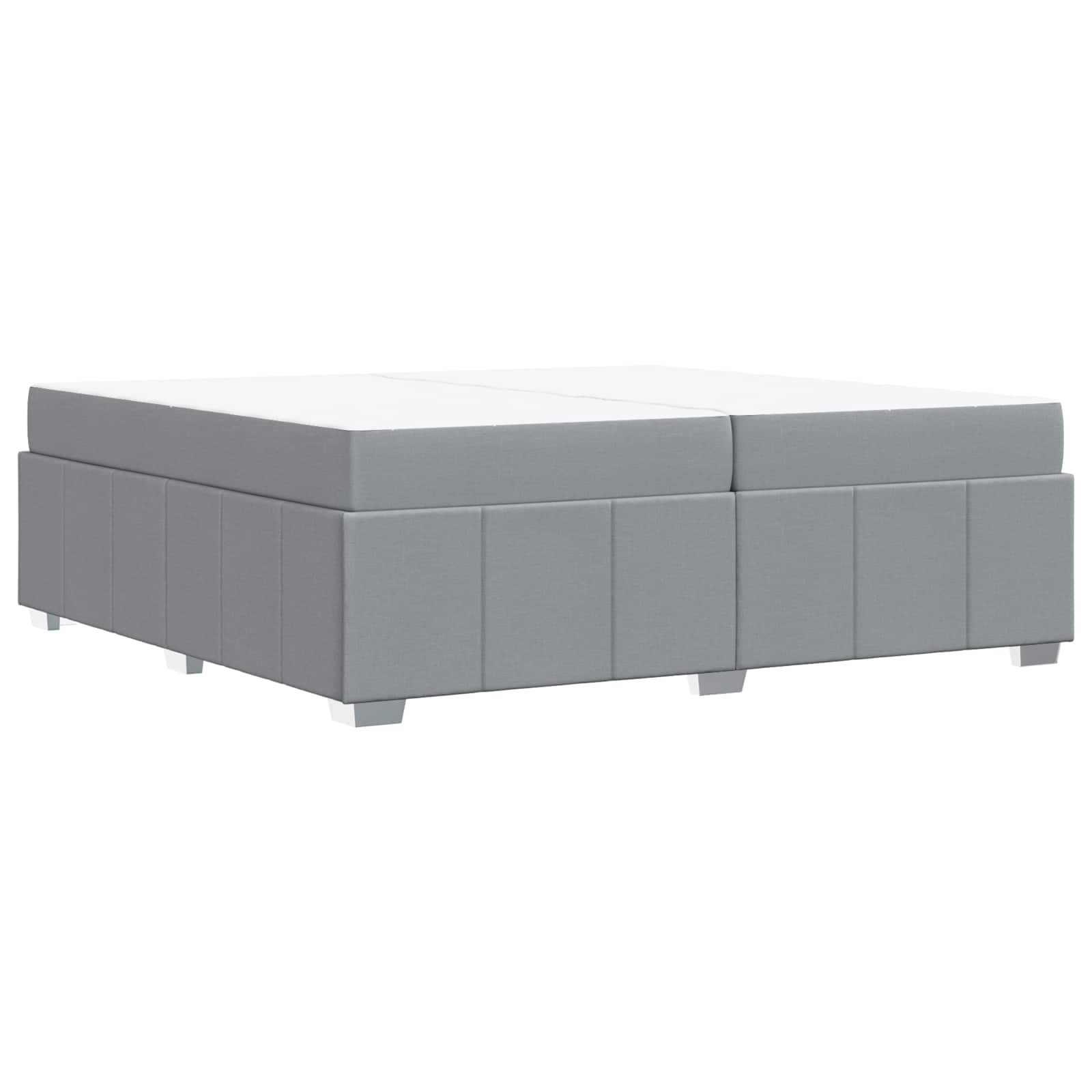 Cadre de lit avec matelas, gris clair, 200 x 200 cm, tissu - 8