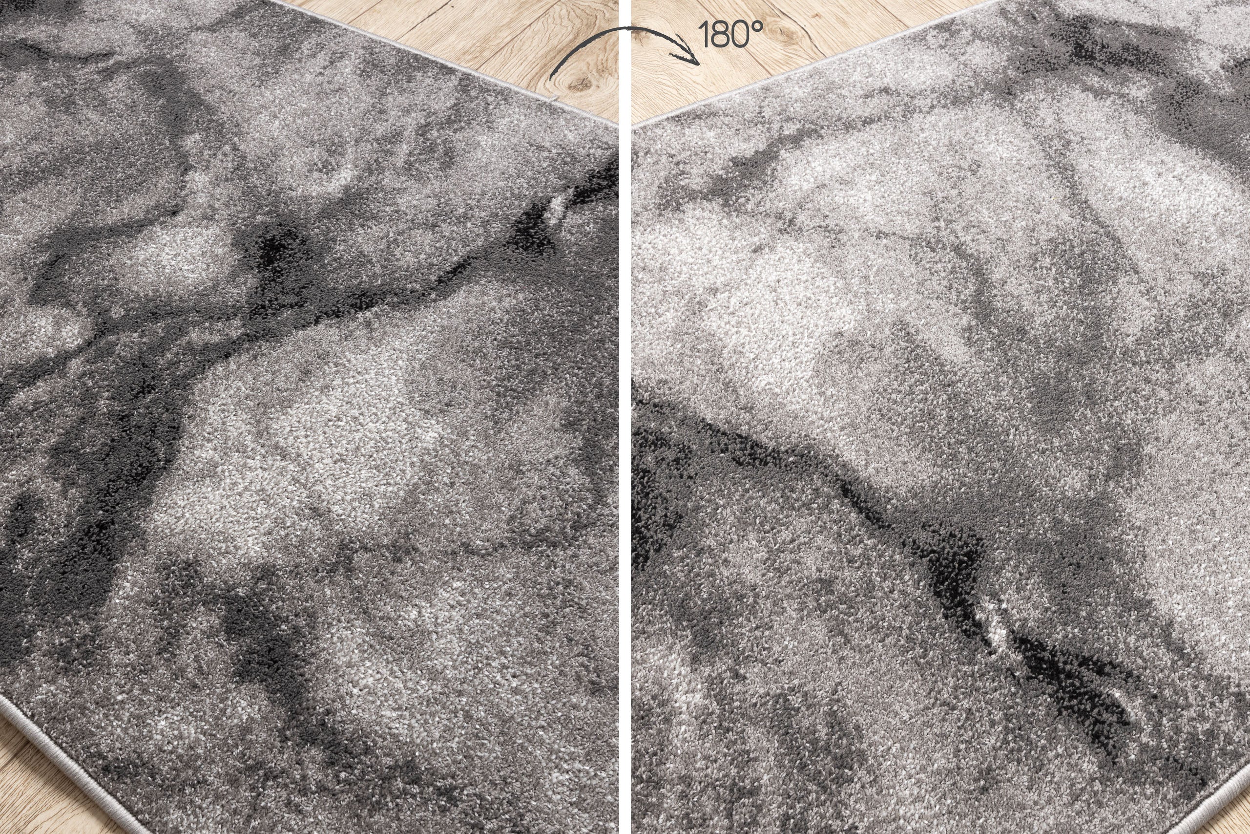 Tapis de couloir SILVER Marble marbre gris 70cm 70x260 cm - 2