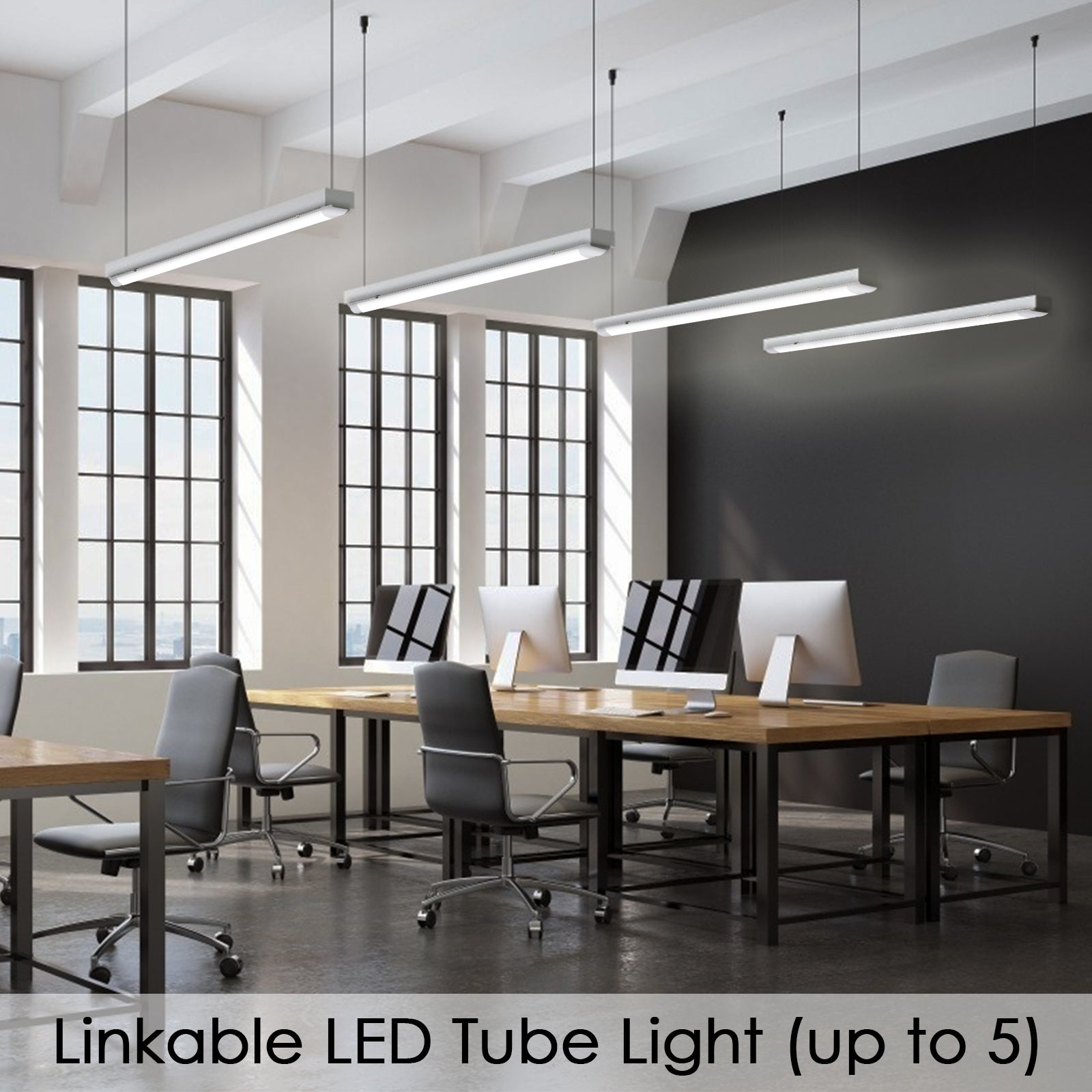 48W Réglette LED extra plate Line Luminaire IP65 LED étanche tubes LED interconnectable traversante Blanc Neutre Plafonnier LED 150cm - 8