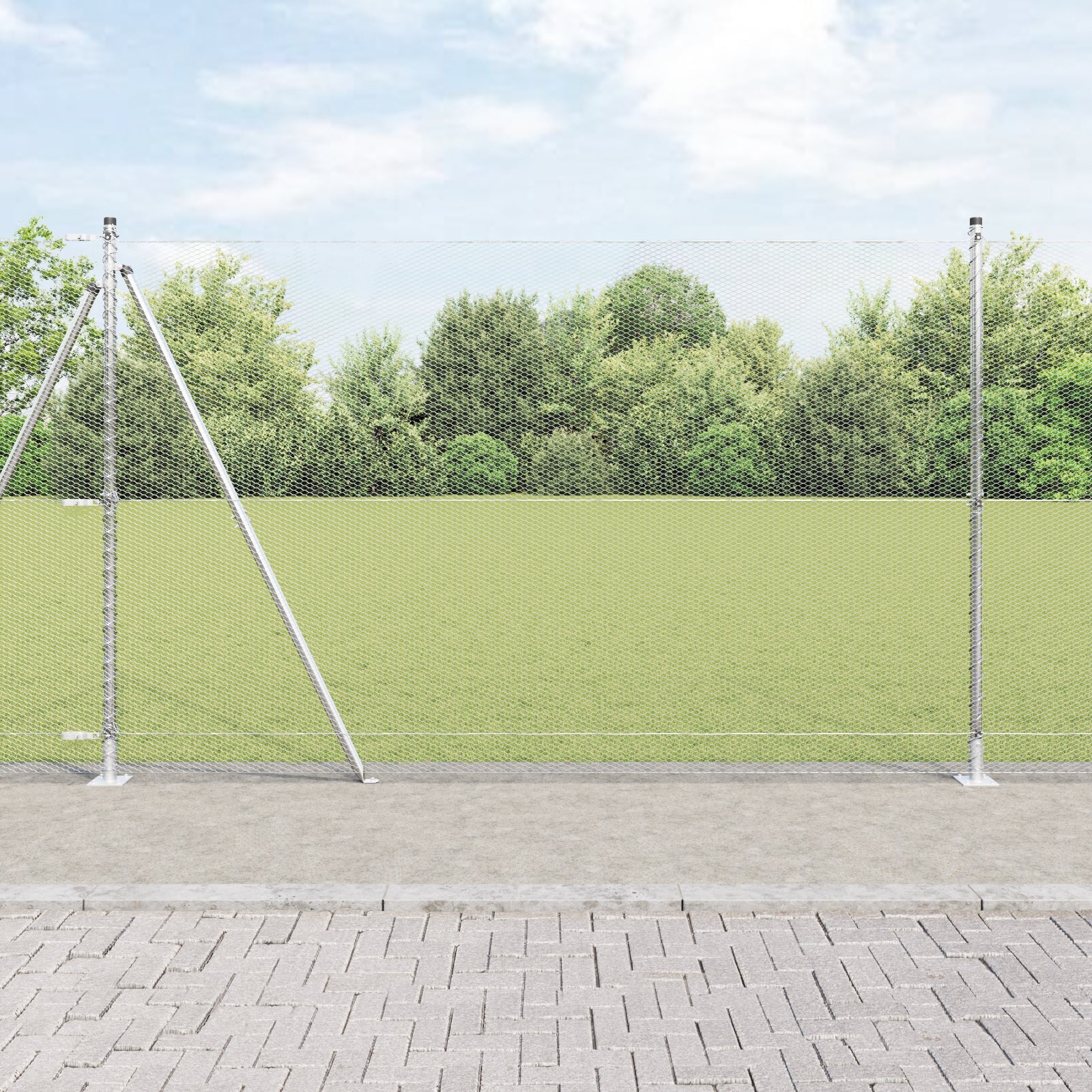 Słupek ogrodzeniowy. Srebrny 10 x 1,4 m (siatka 13 mm) Stal vidaXL