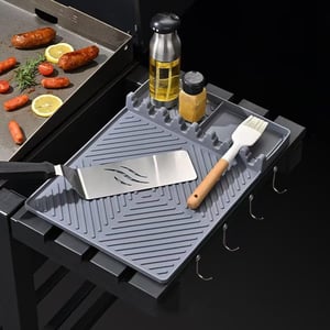 Tappetino In Silicone Per Griglia – Antiscivolo, Resistente Al Calore, Con Bordo Rialzato, 40,6x29,5 Cm - 3
