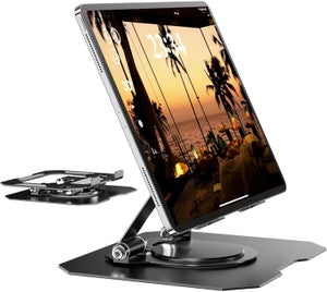 Video su Qual è Supporto per Laptop Regolabile in Metallo con Rotazione a 360 Gradi, Supporto di Raffreddamento per Laptop Pieghevole con Doppie Ventole